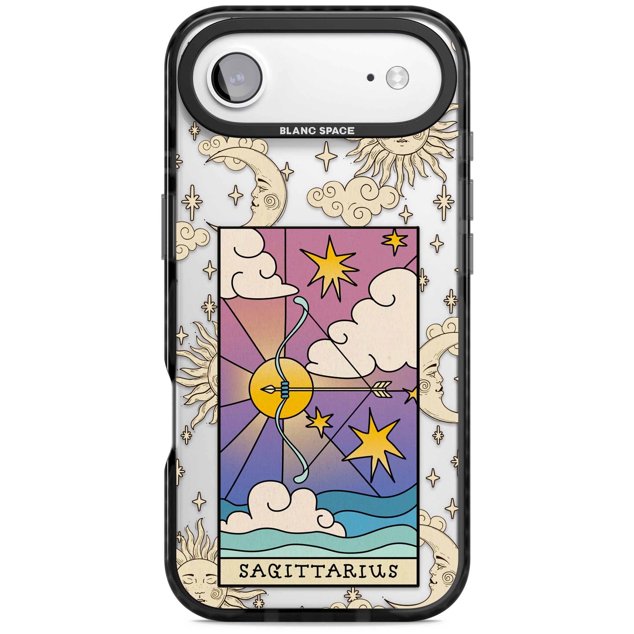 Celestial Zodiac Sagittarius iPhone 17 Air Impact Black Phone Case
