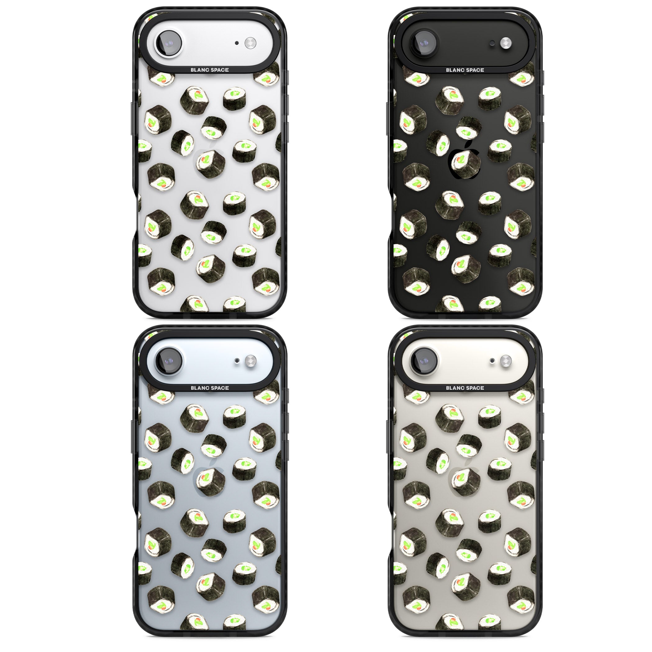 Sushi Pattern iPhone 17 Air Impact Black Phone Case APT Impact Protection