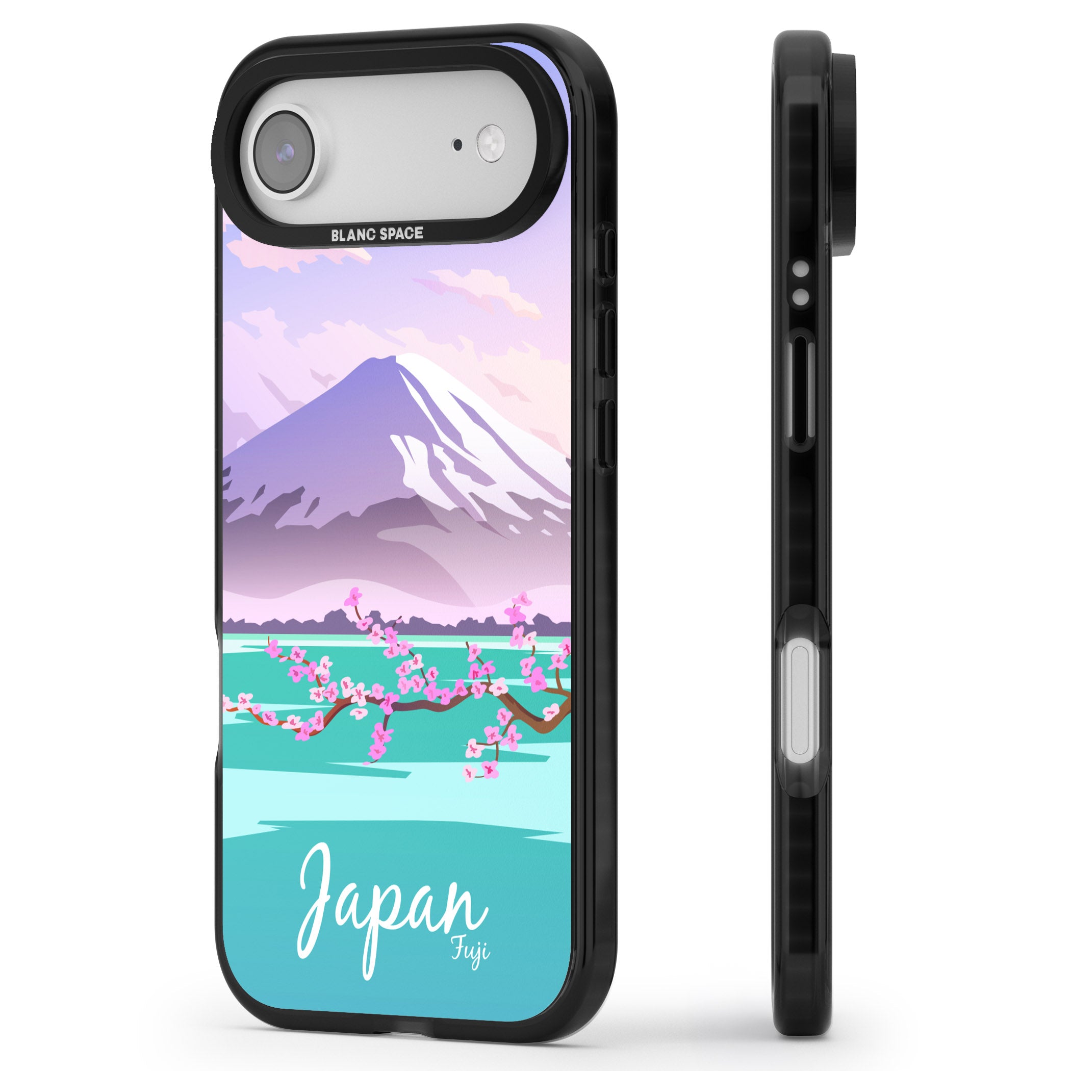 Vintage Travel Poster Japan iPhone 17 Air Impact Black Phone Case Side Profile