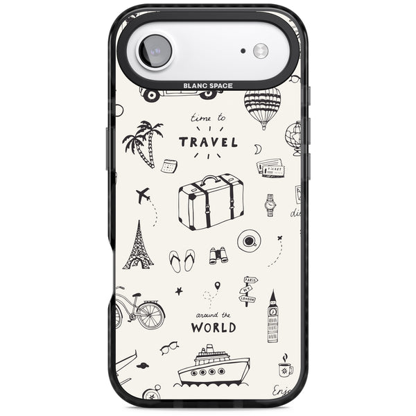 Cute Travel Pattern, White On