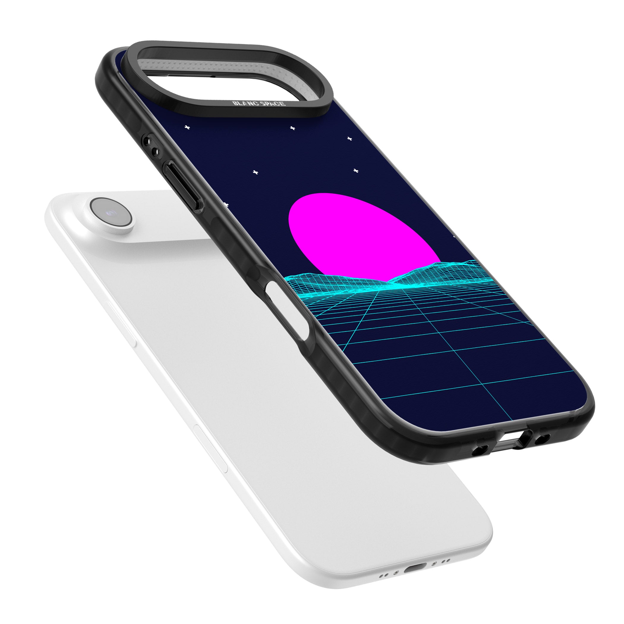Miami Sunset Vaporwave iPhone 17 Air Impact Black Phone Case Colours