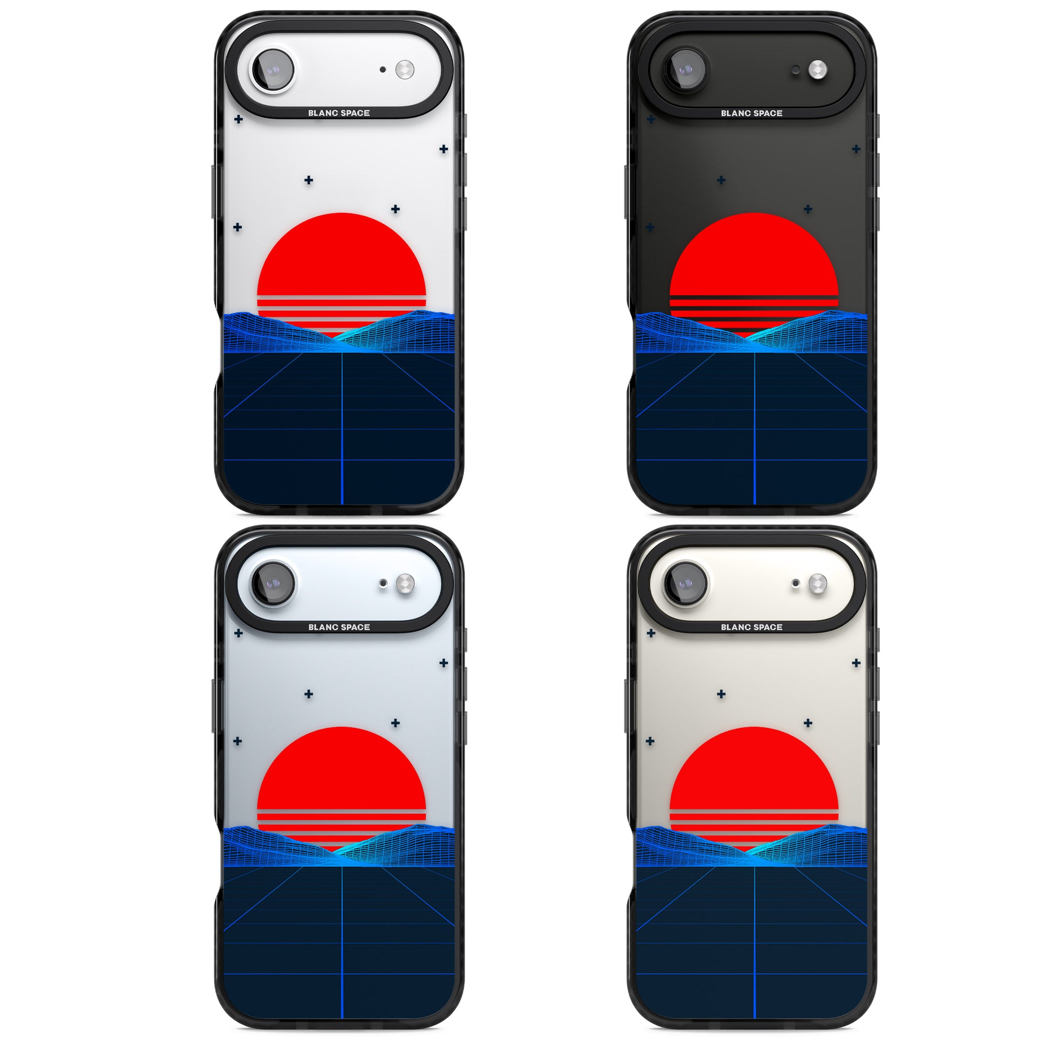 Japanese Sunset Vaporwave iPhone 17 Air Impact Black Phone Case APT Impact Protection