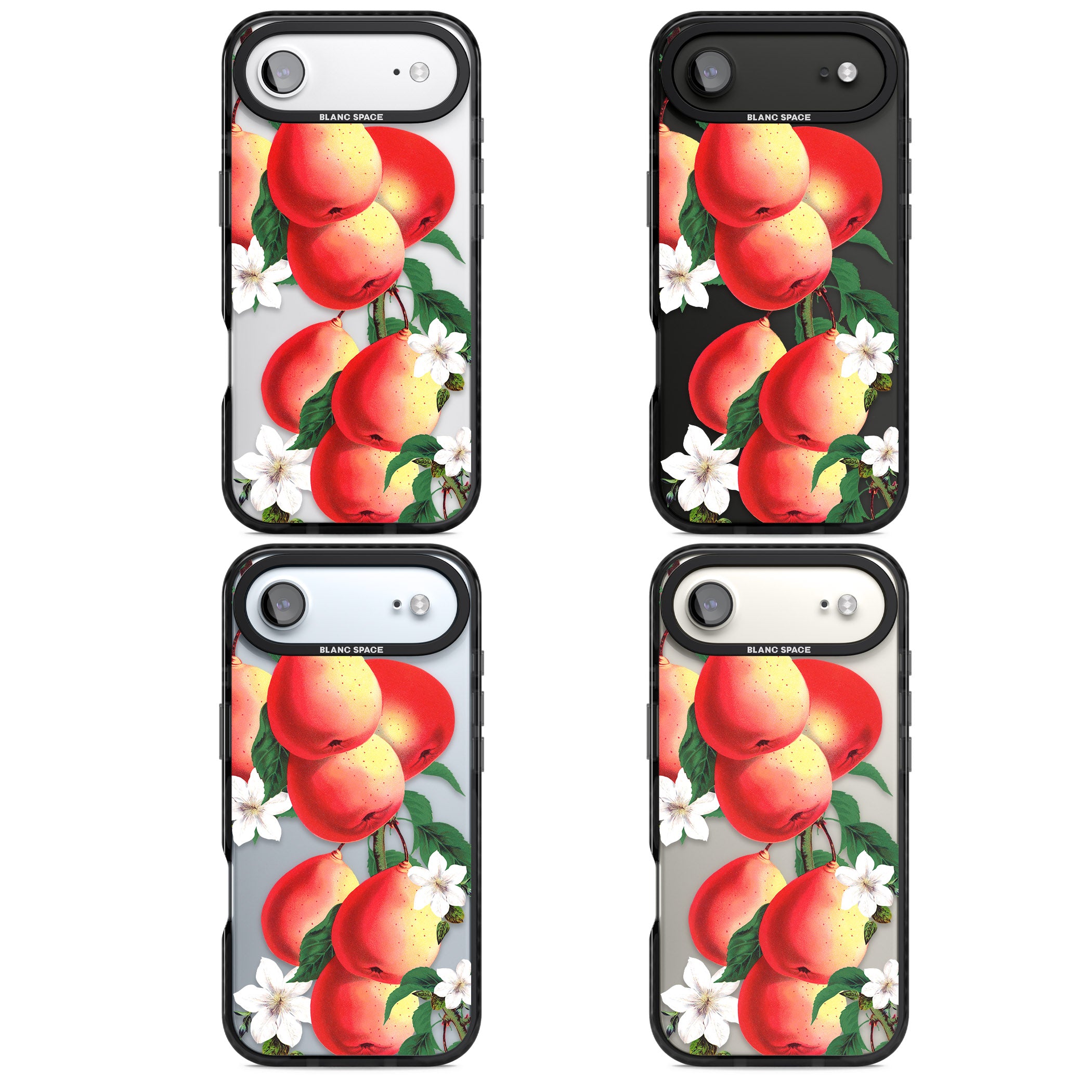 Vintage Painted Peaches iPhone 17 Air Impact Black Phone Case APT Impact Protection