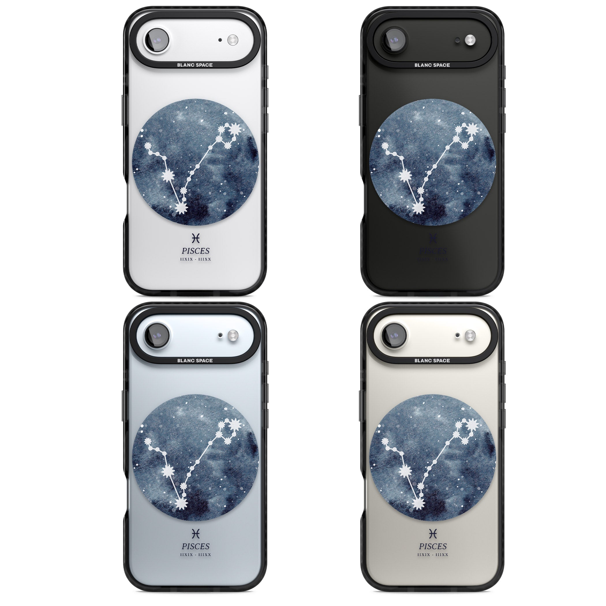 Pisces Zodiac Constellation iPhone 17 Air Impact Black Phone Case APT Impact Protection