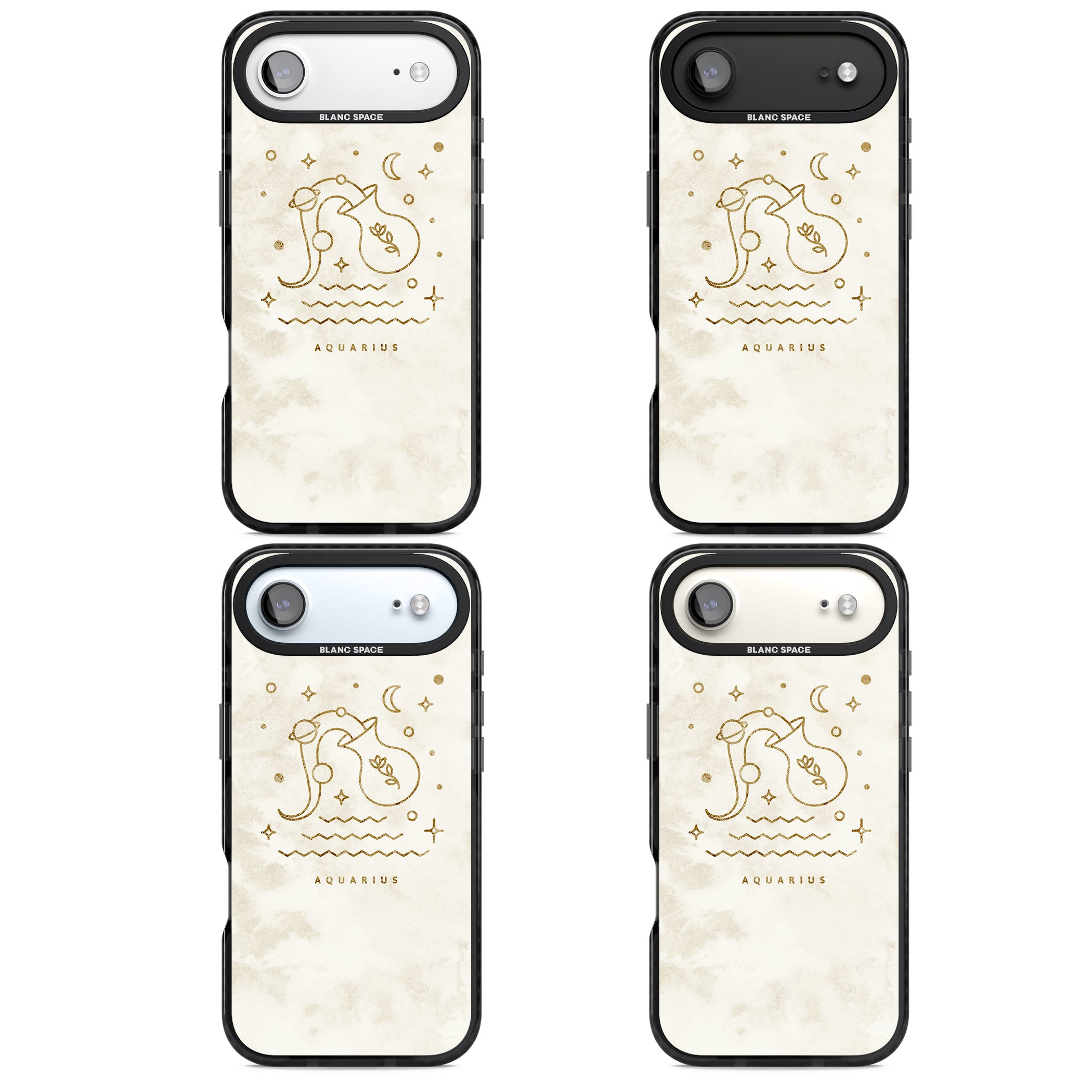 Aquarius Golden Emblem iPhone 17 Air Impact Black Phone Case APT Impact Protection