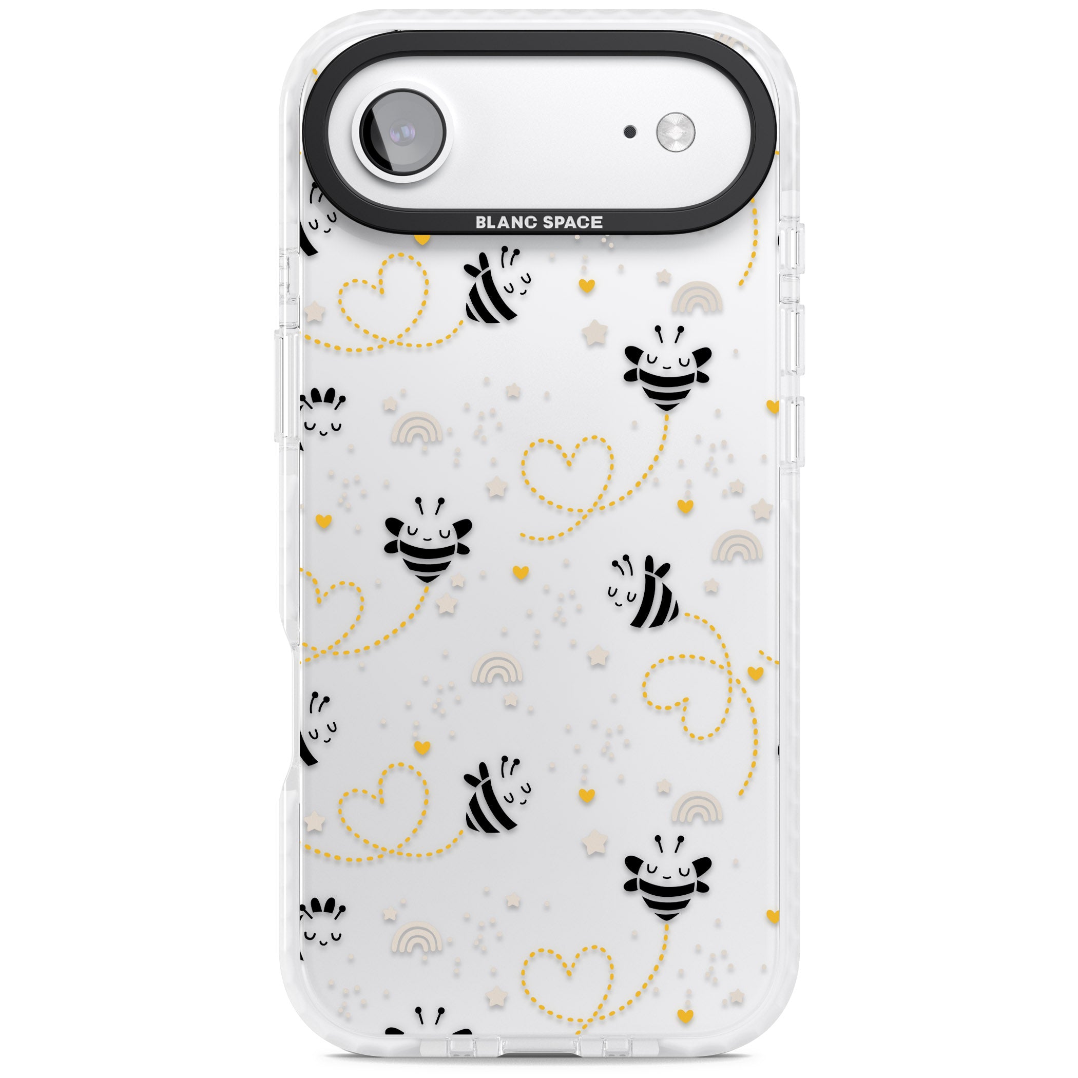 Bee Hearts Pattern iPhone 17 Air Impact Clear Phone Case
