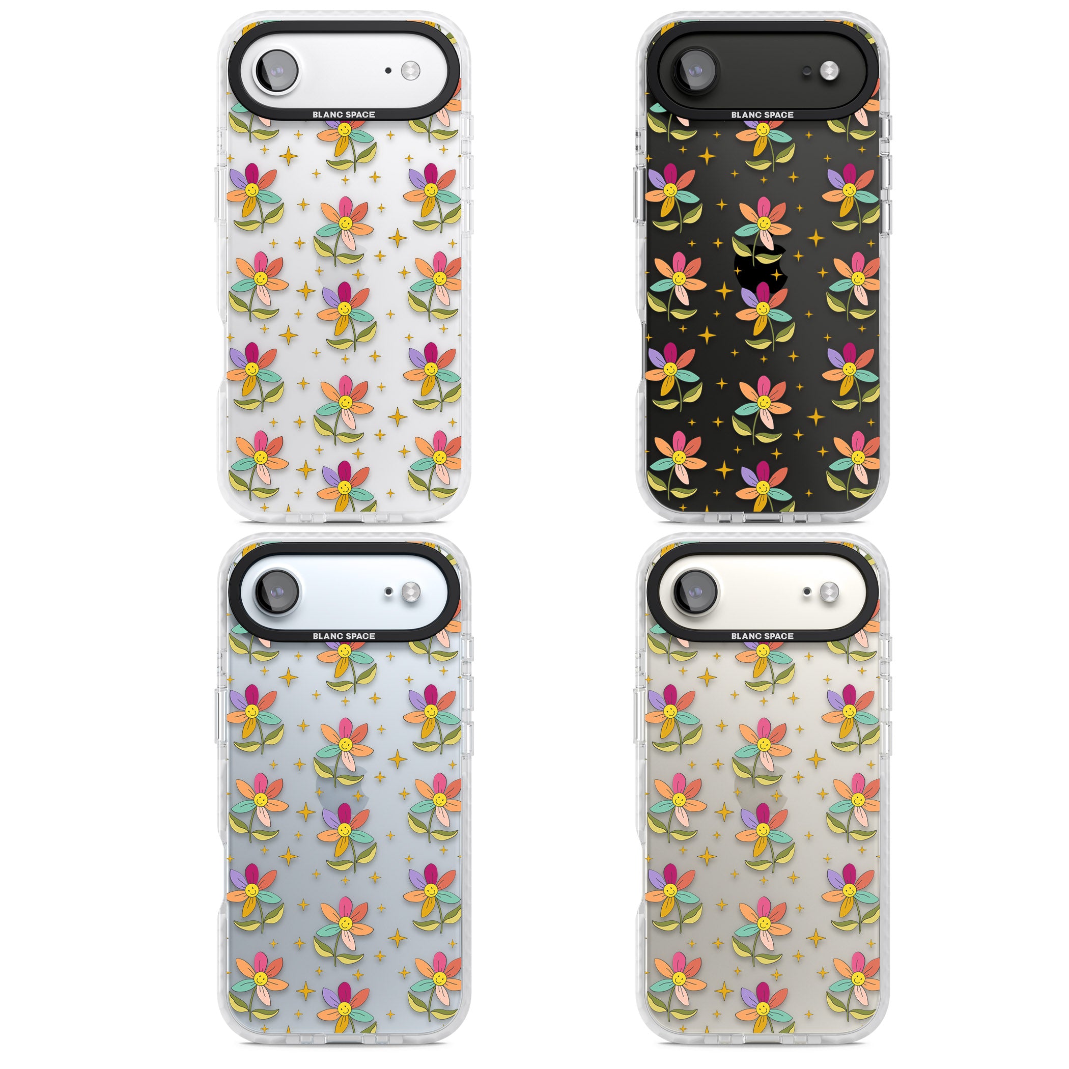 Boho Celestial Happy Flower iPhone 17 Air Impact Clear Phone Case APT Impact Protection