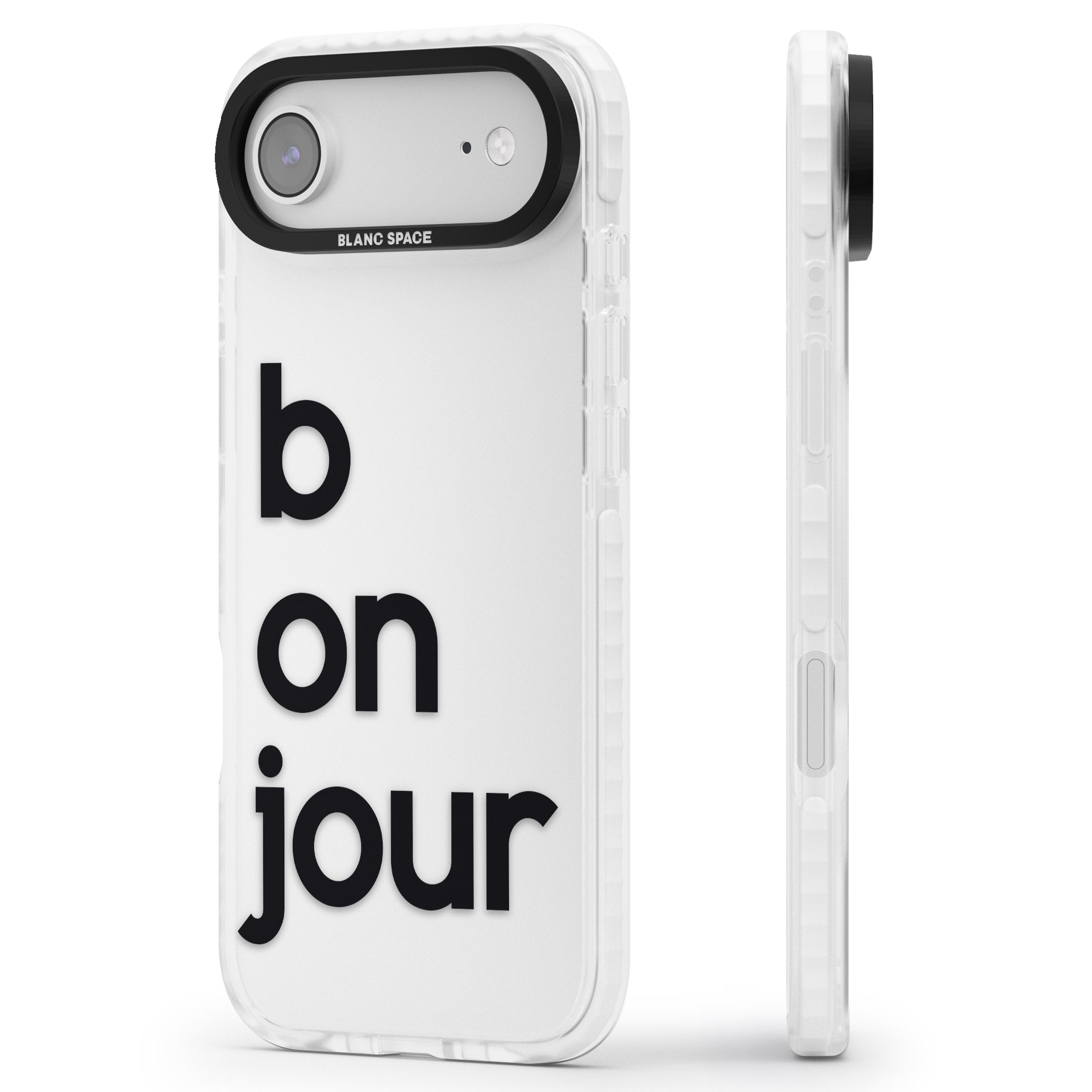 Bonjour iPhone 17 Air Impact Clear Phone Case Side Profile