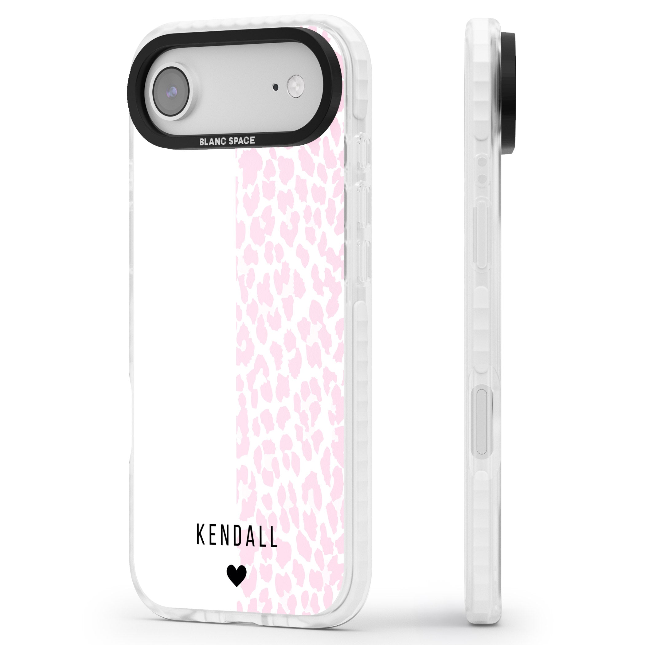 Personalised Pink Leopard iPhone 17 Air Impact Clear Phone Case Side Profile