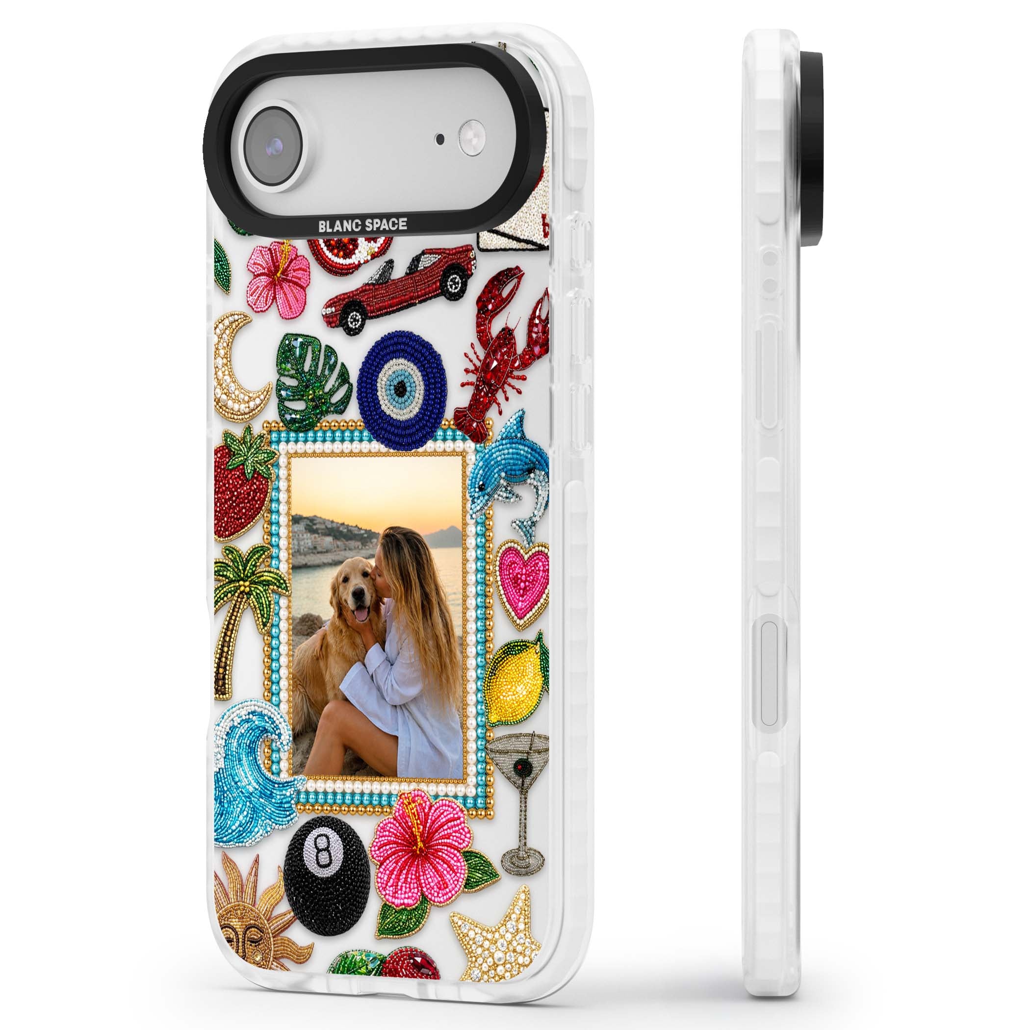 Beaded Photo coastal iPhone case | Black Impact case for iPhone Air