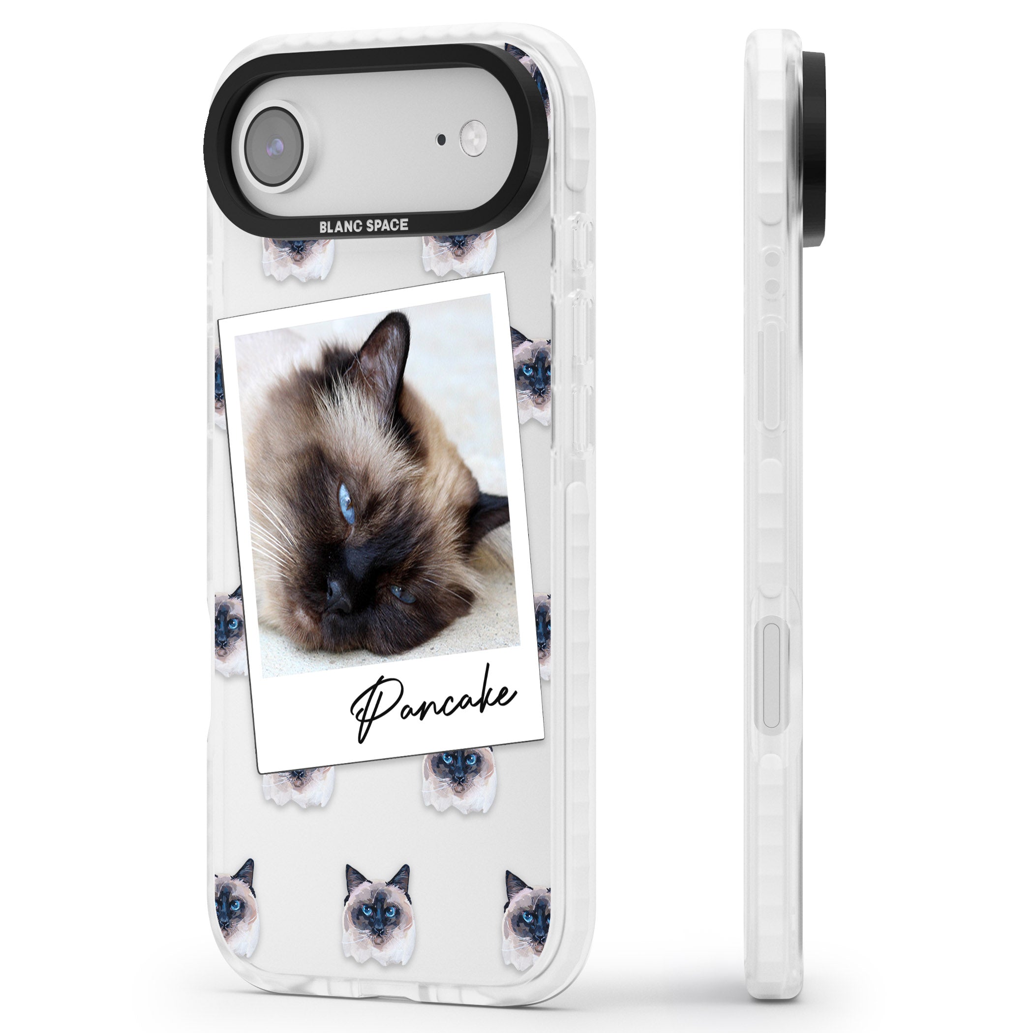 Personalised Burmese Cat Photo iPhone 17 Air Impact Clear Phone Case Side Profile