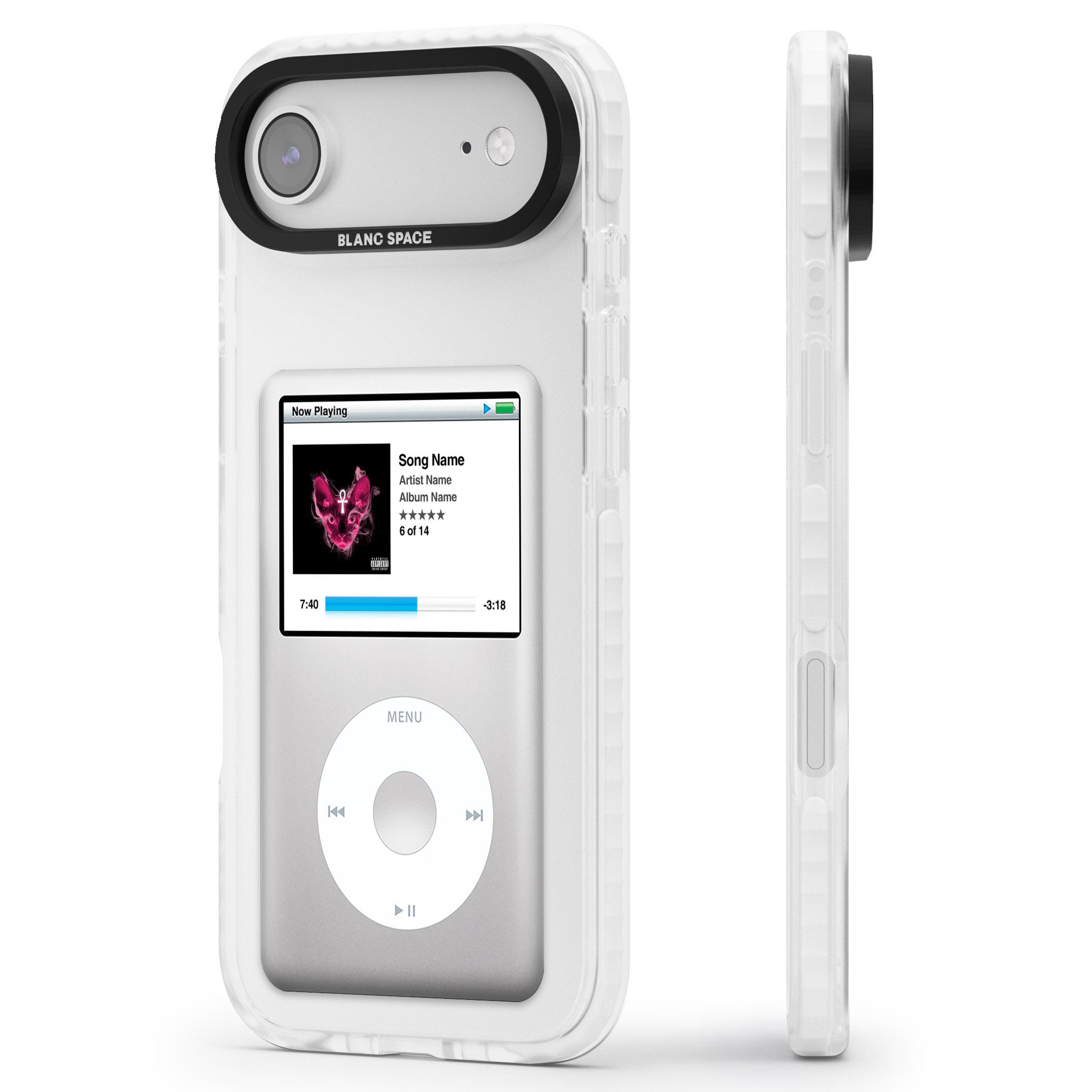 Personalised Classic Ipod iPhone 17 Air Impact Clear Phone Case Side Profile