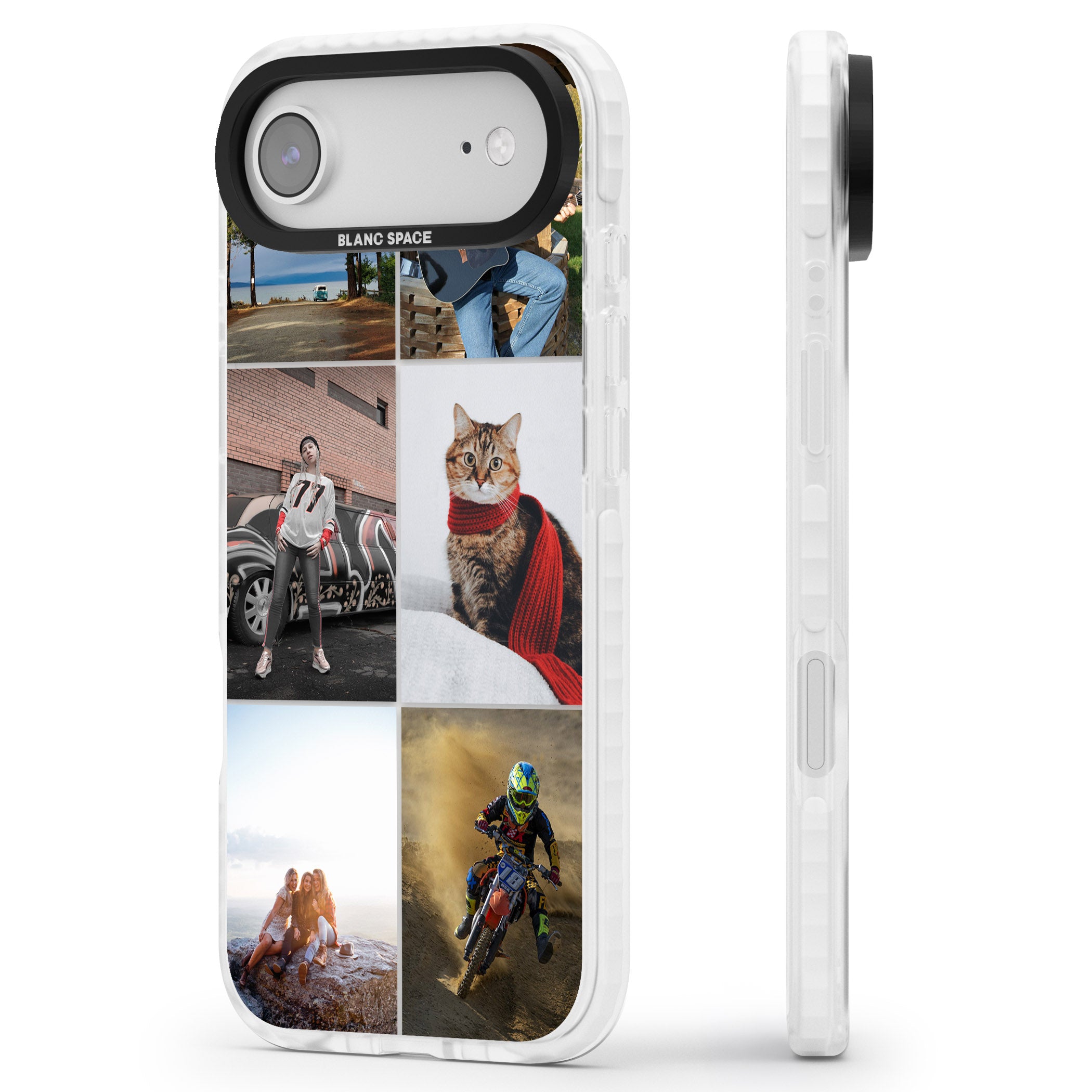 Personalised 6 Photo Grid iPhone 17 Air Impact Clear Phone Case Side Profile