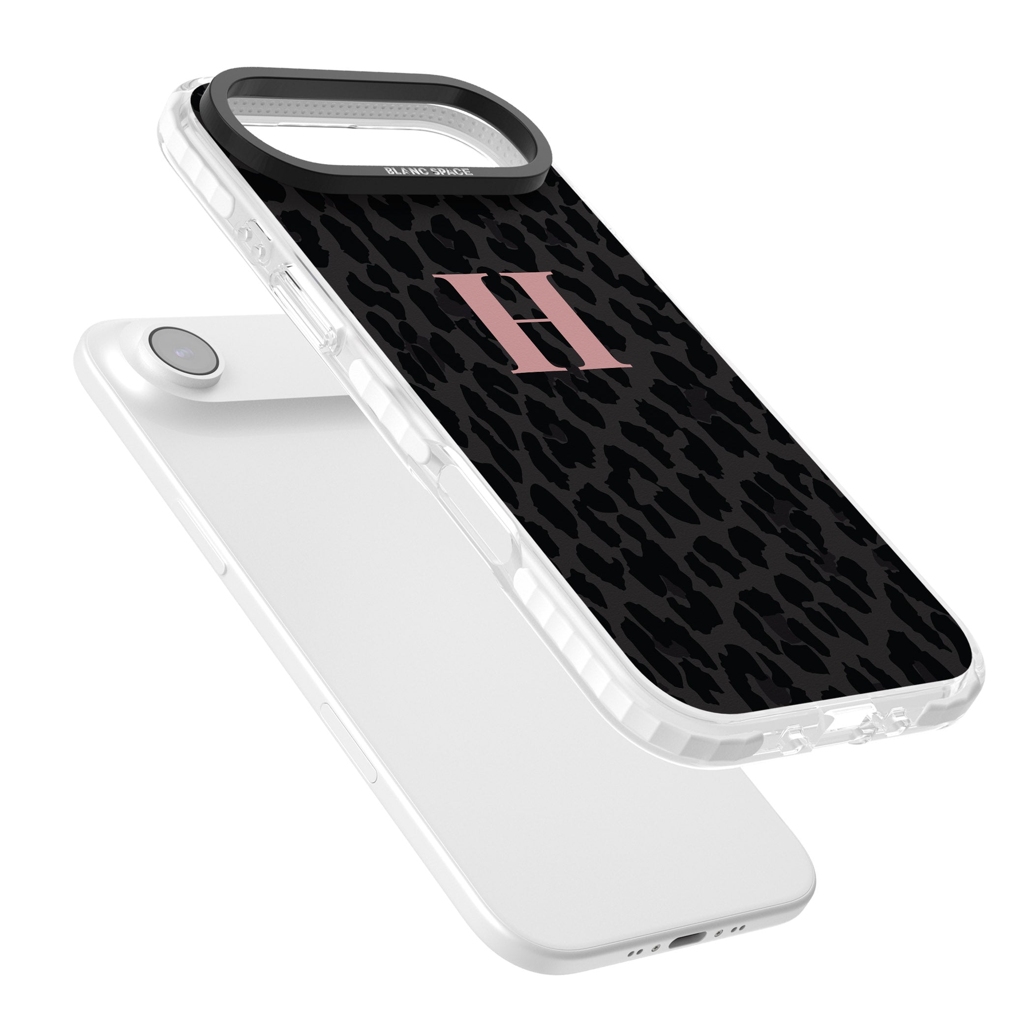 Personalised Pink Leopard Monogram iPhone 17 Air Impact Clear Phone Case Colours