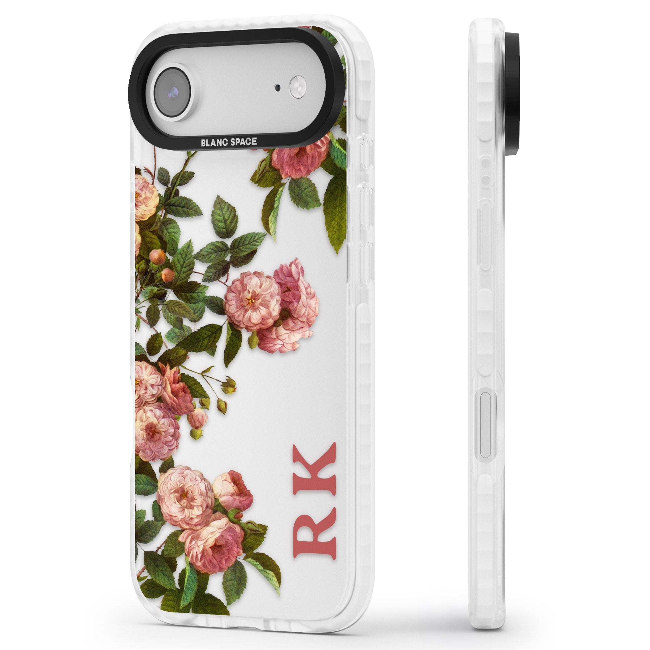 Personalised Vintage Floral Garden iPhone 17 Air Impact Clear Phone Case Side Profile