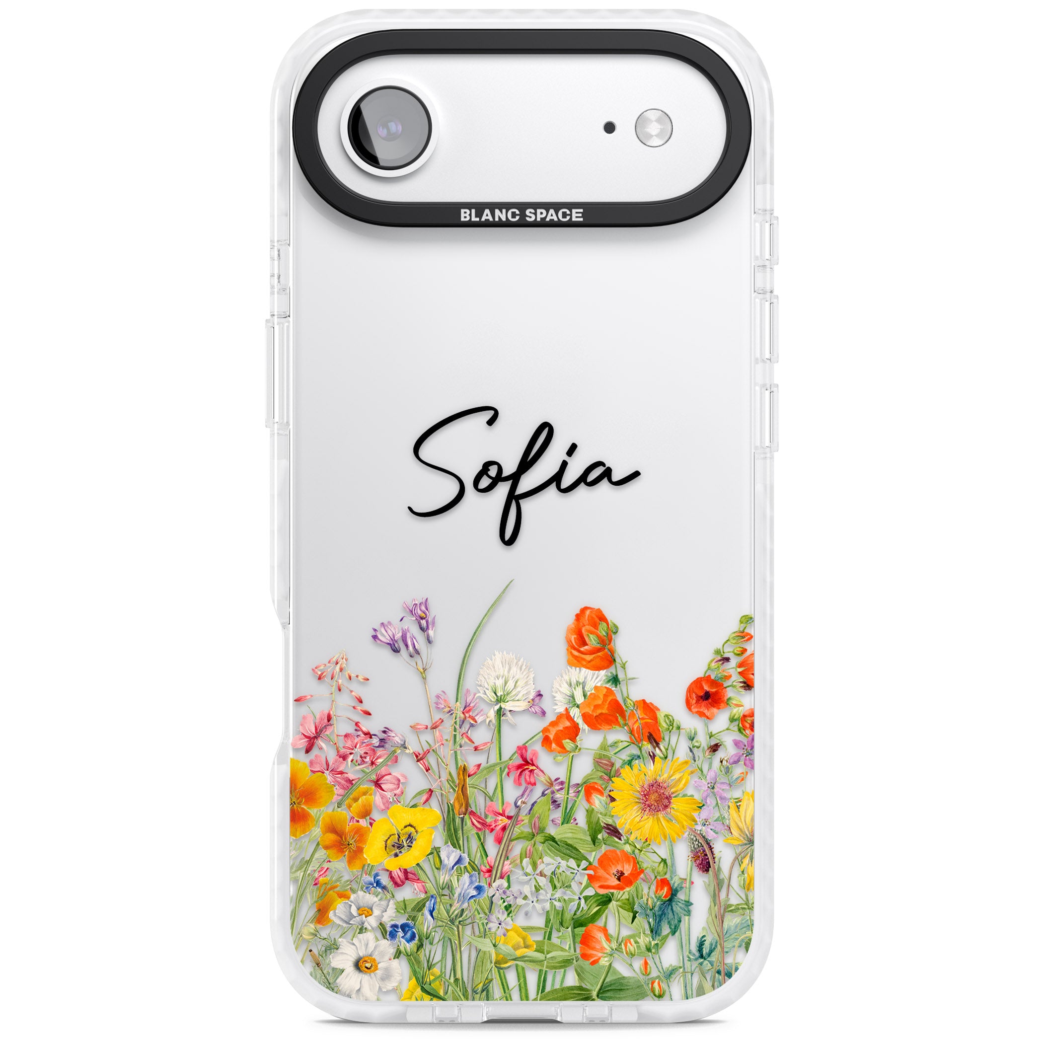 Personalised Summer Wildflowers iPhone 17 Air Impact Clear Phone Case