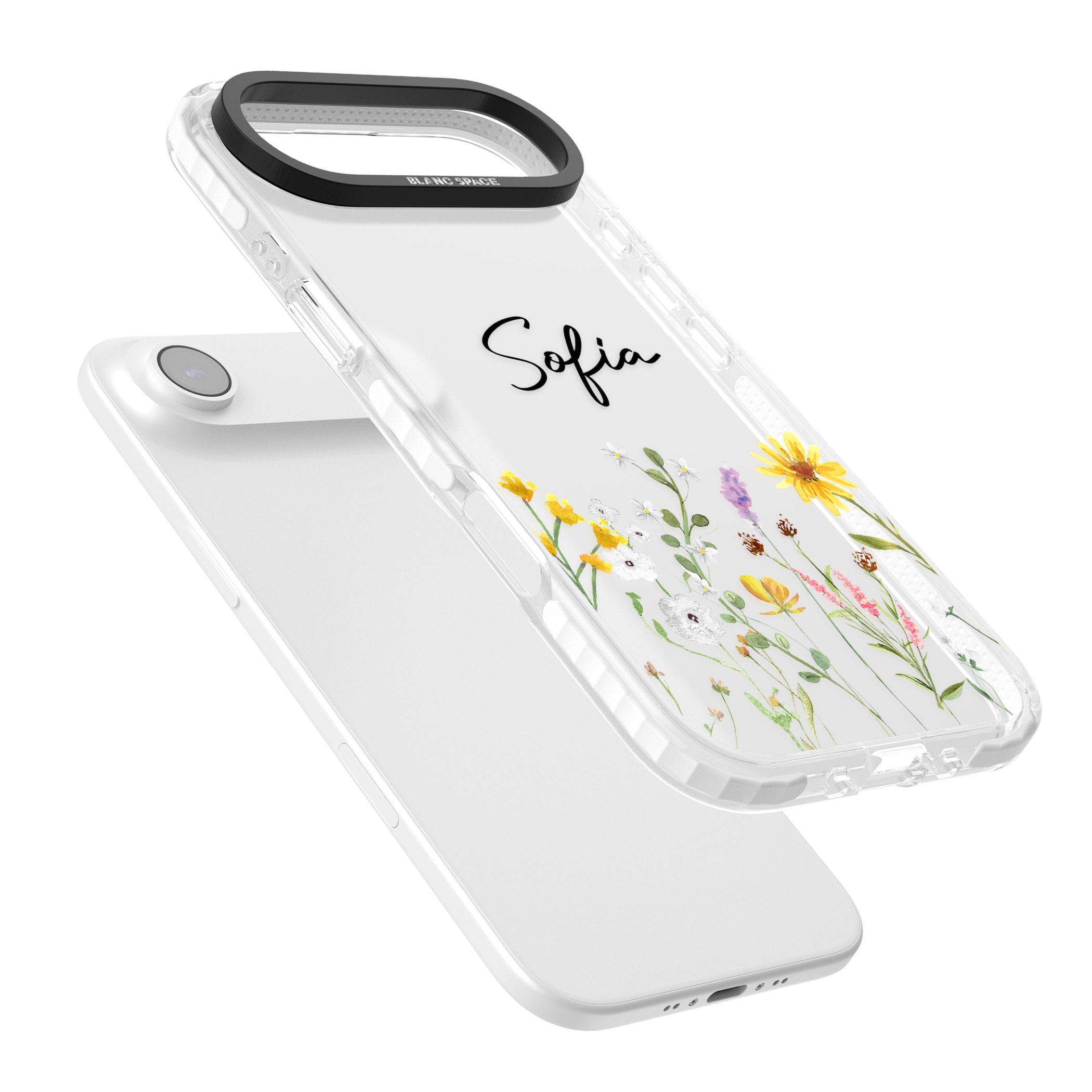 Personalised April Wildfowers iPhone 17 Air Impact Clear Phone Case Colours