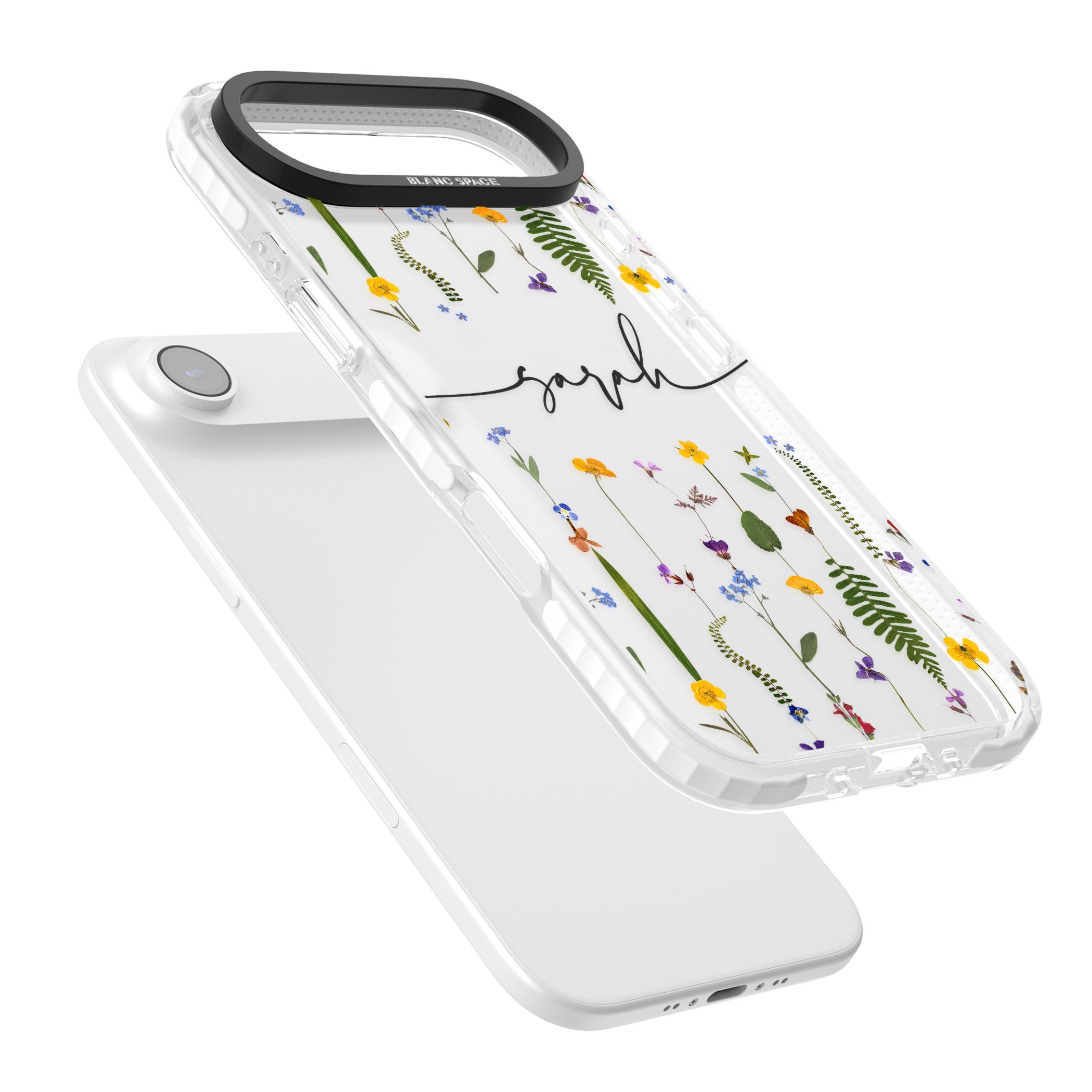 Personalised Wildflower Chain iPhone 17 Air Impact Clear Phone Case Colours