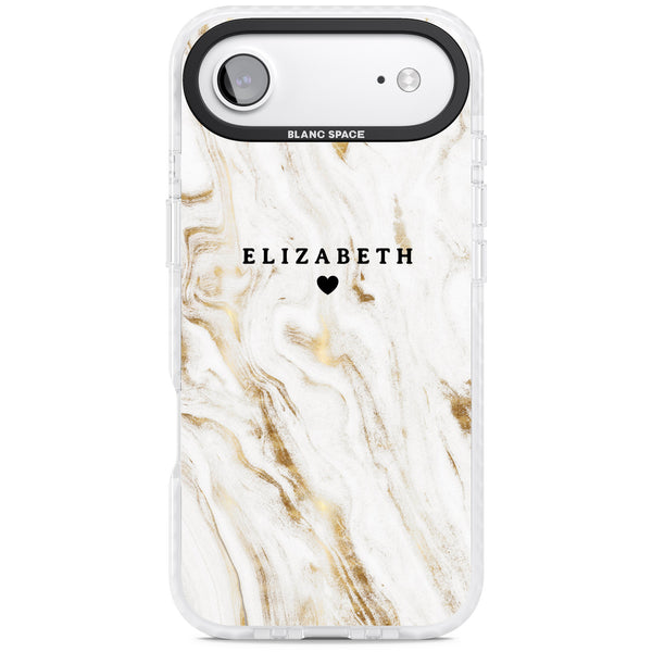 Personalised White Gilded Marble