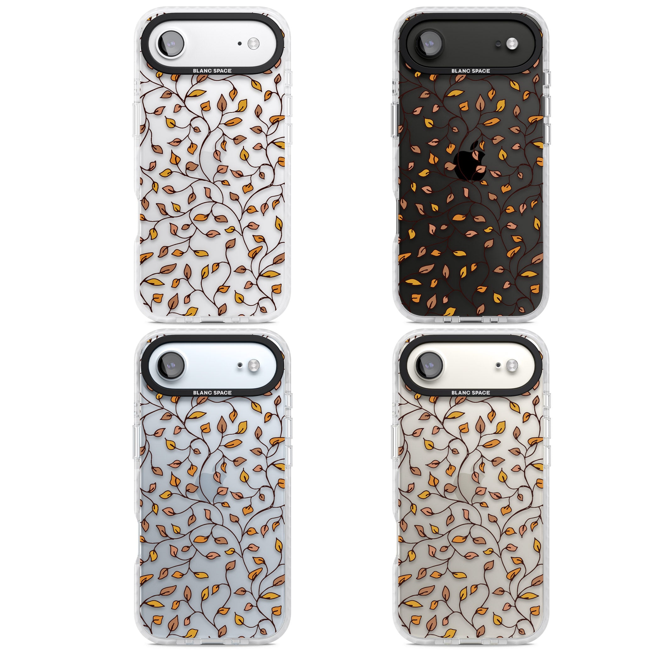 Personalised Autumn Leaves Pattern iPhone 17 Air Impact Clear Phone Case APT Impact Protection