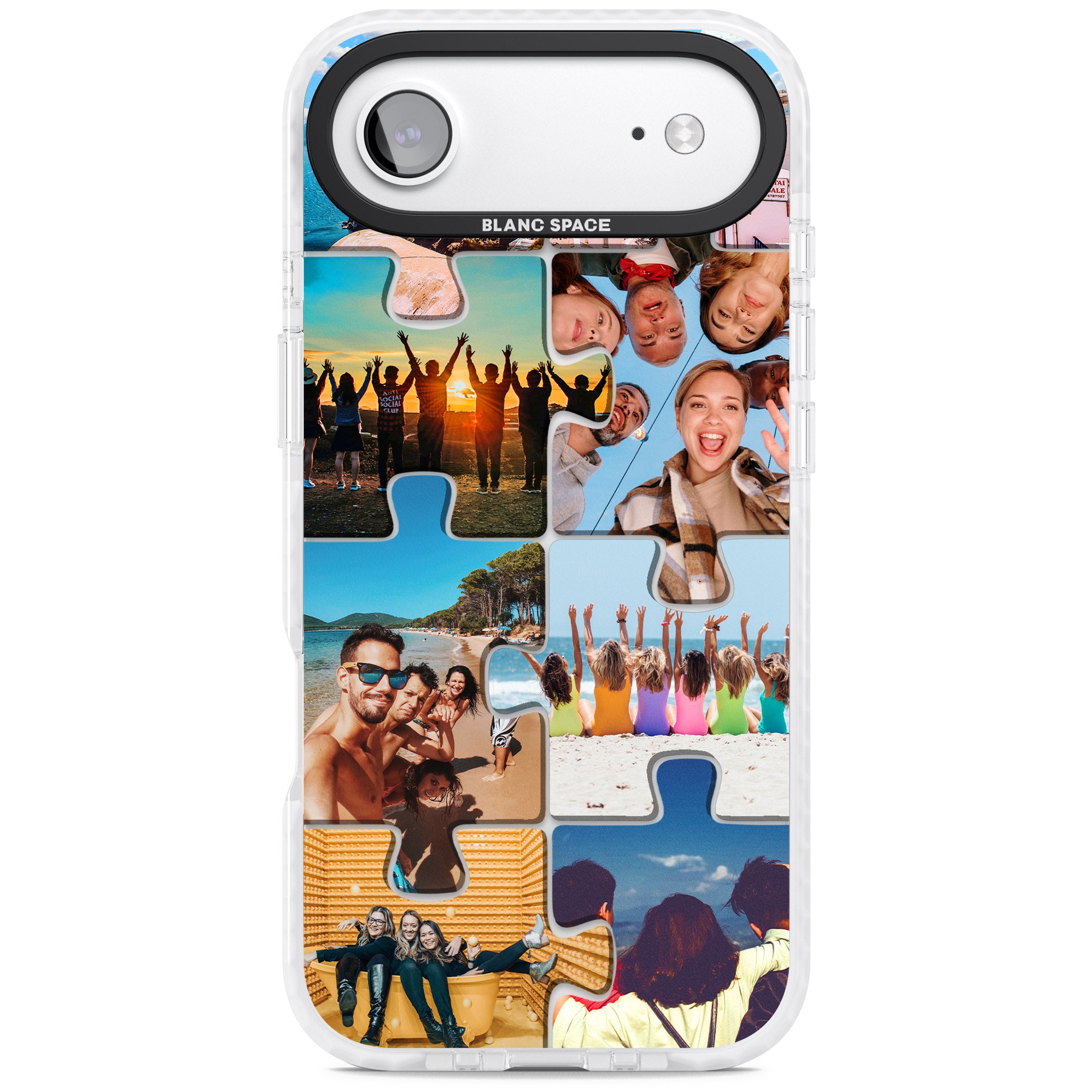 Personalised Jigsaw Photo Grid iPhone 17 Air Impact Clear Phone Case