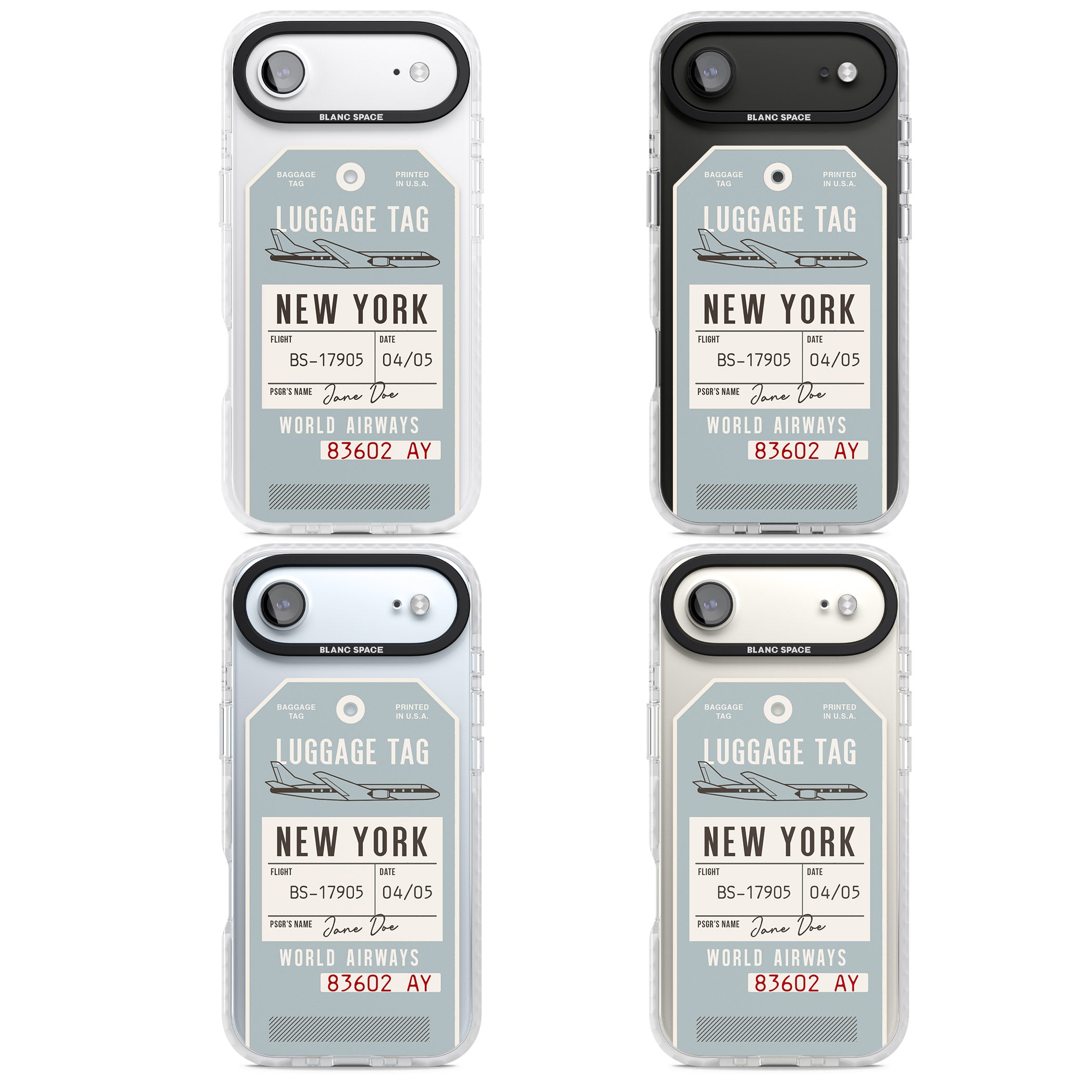 Personalised Vintage Usa Luggage Tag iPhone 17 Air Impact Clear Phone Case APT Impact Protection