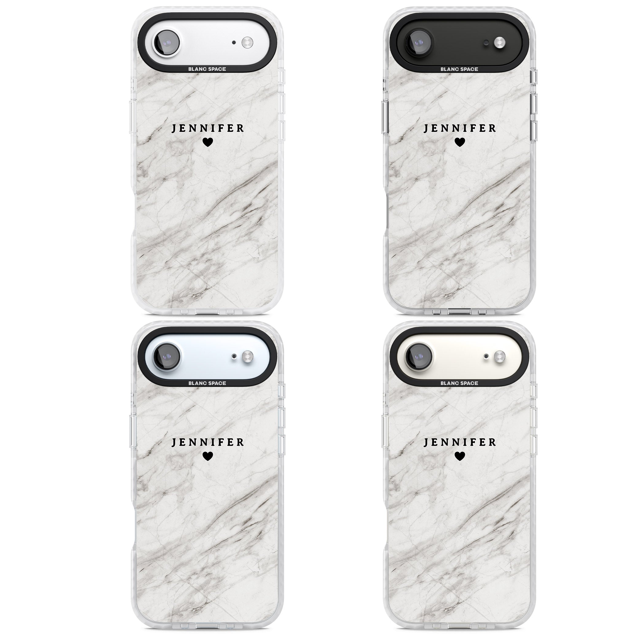Personalised Light Grey Marble iPhone 17 Air Impact Clear Phone Case APT Impact Protection
