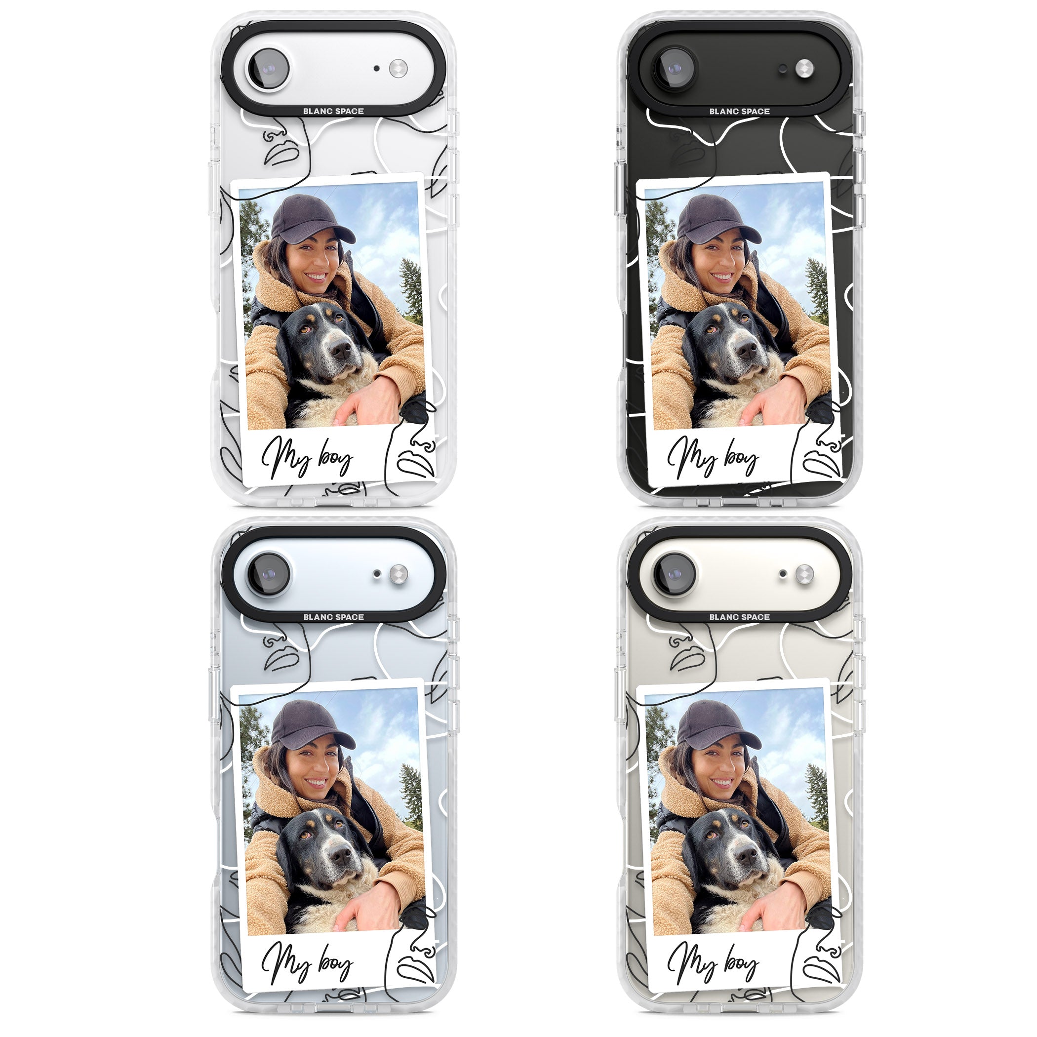 Personalised Abstract Faces Instant Photo iPhone 17 Air Impact Clear Phone Case APT Impact Protection