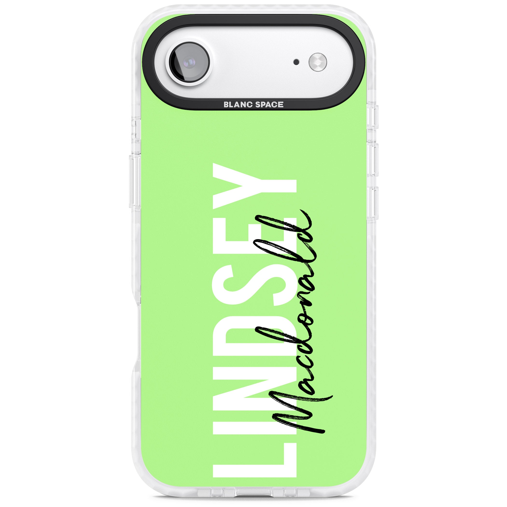 Personalised Bold Name: Lime iPhone 17 Air Impact Clear Phone Case