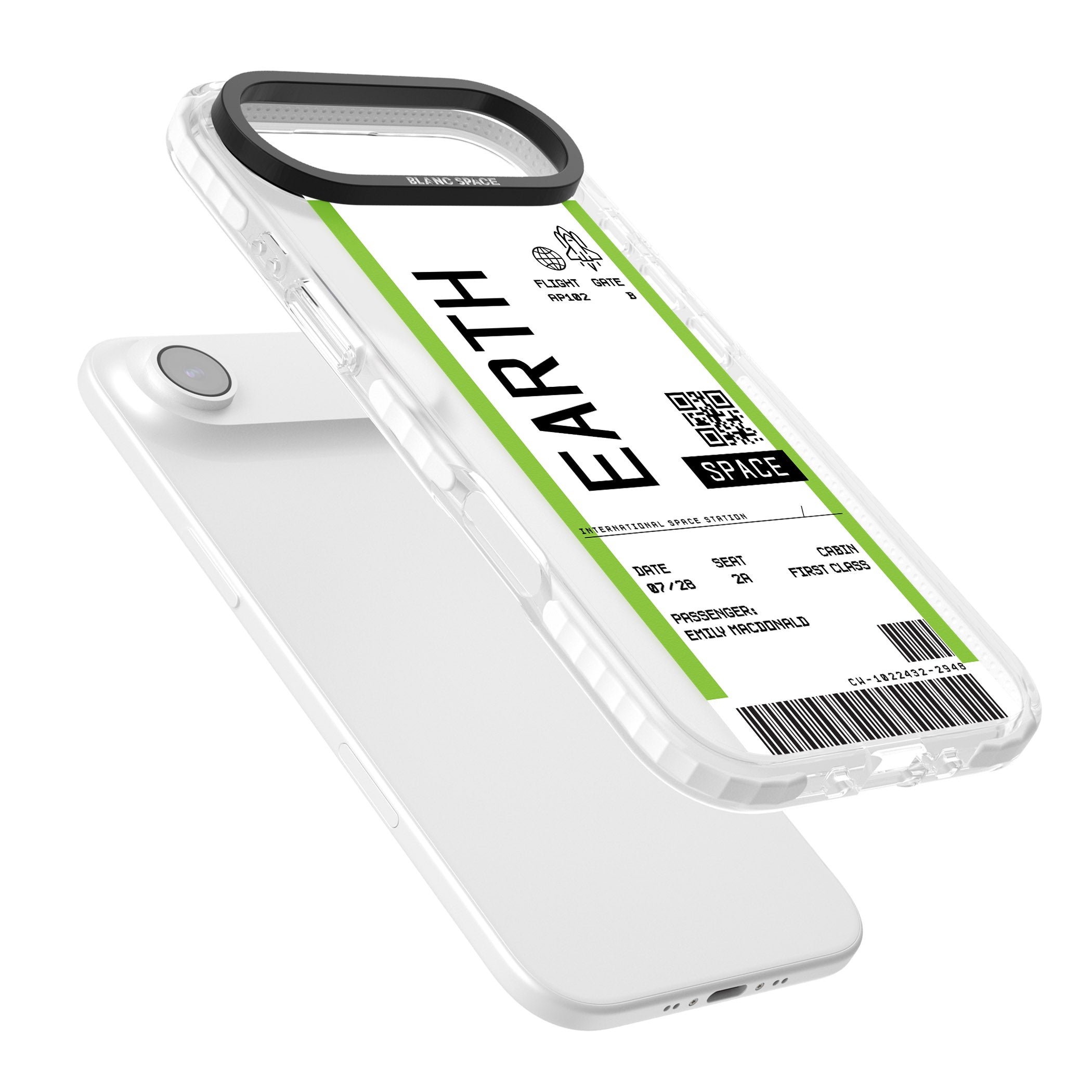 Personalised Earth Travel Ticket iPhone 17 Air Impact Clear Phone Case Colours