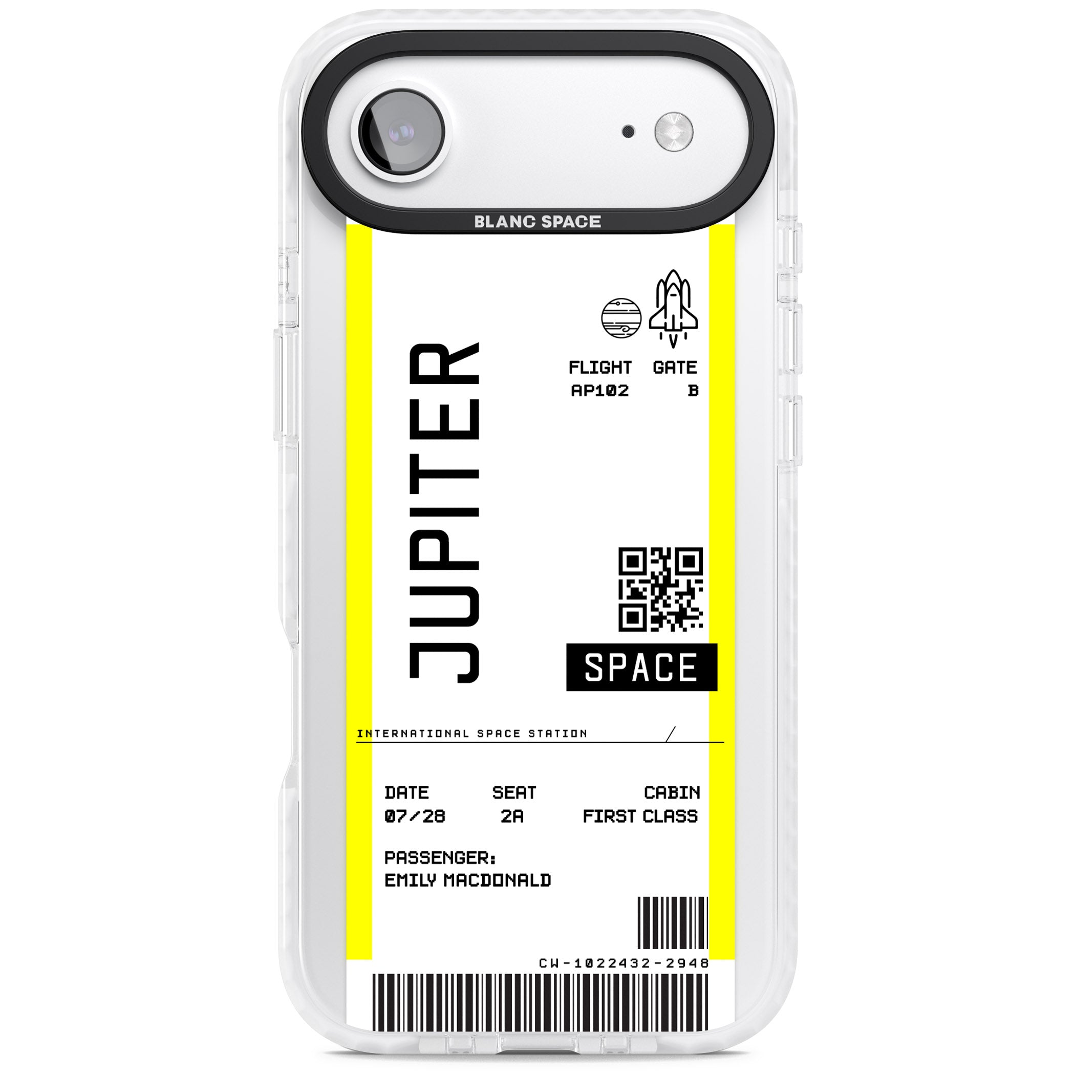 Personalised Jupiter Travel Ticket iPhone 17 Air Impact Clear Phone Case