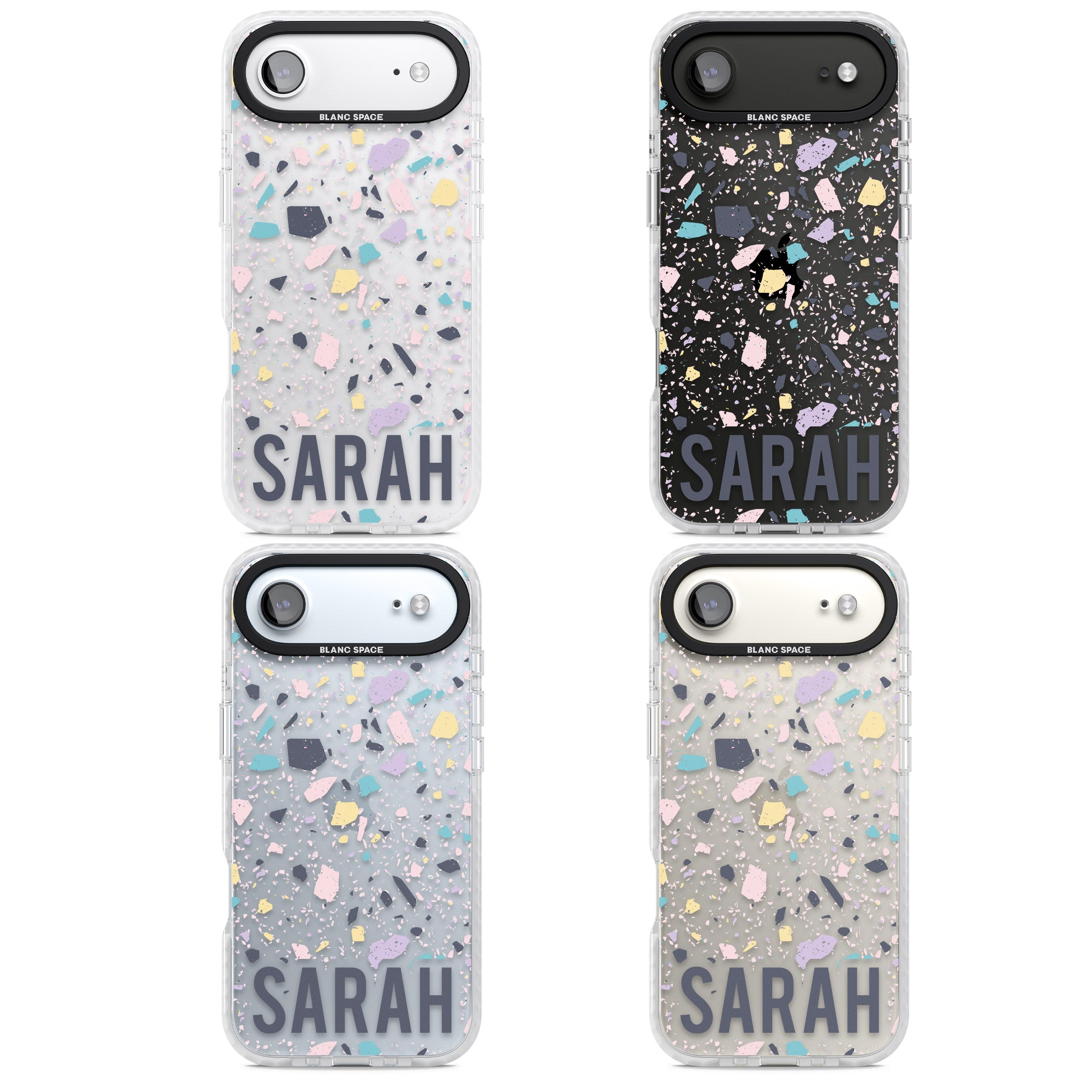 Personalised Pastel Terrazzo iPhone 17 Air Impact Clear Phone Case APT Impact Protection