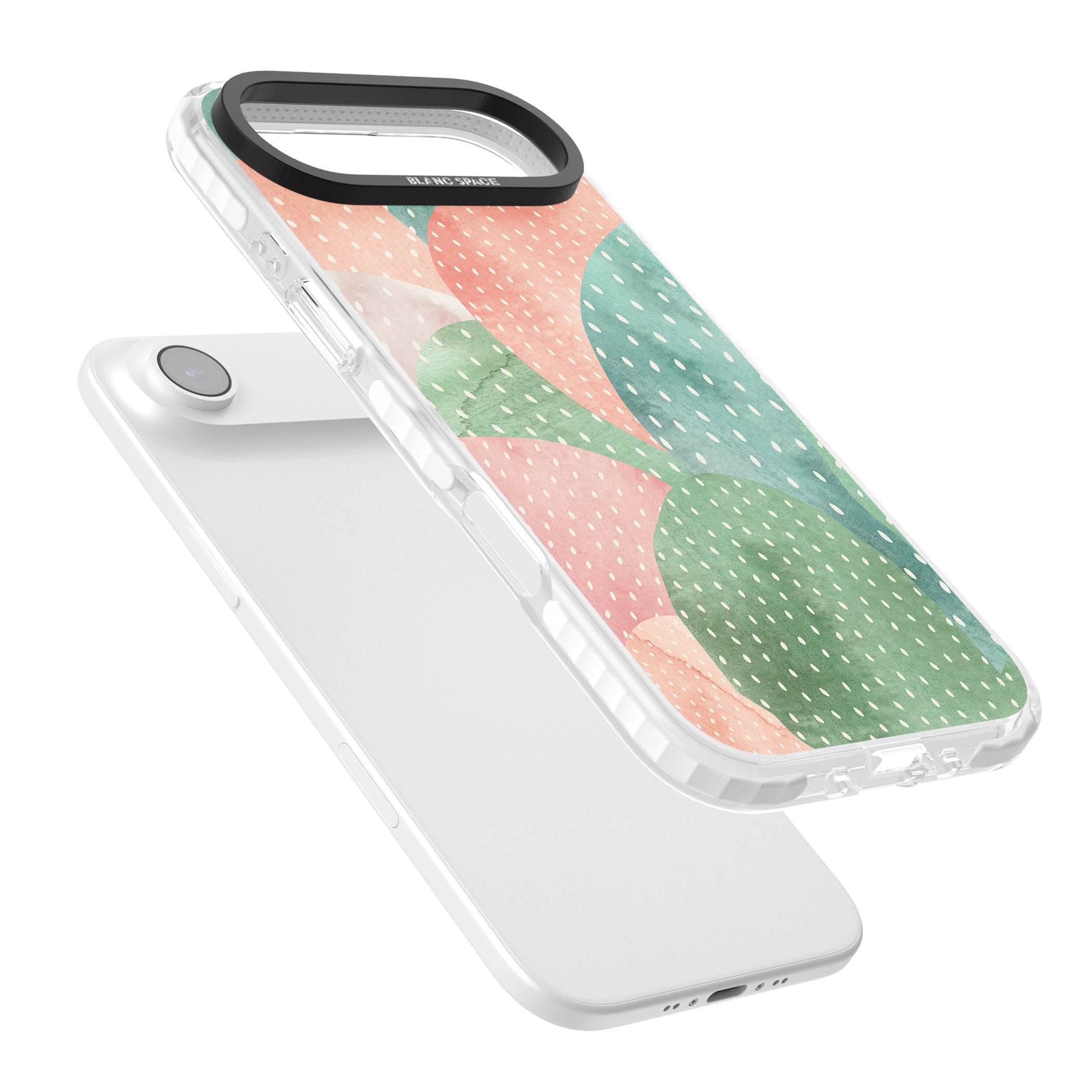Pastel Cacti Pattern iPhone 17 Air Impact Clear Phone Case Colours