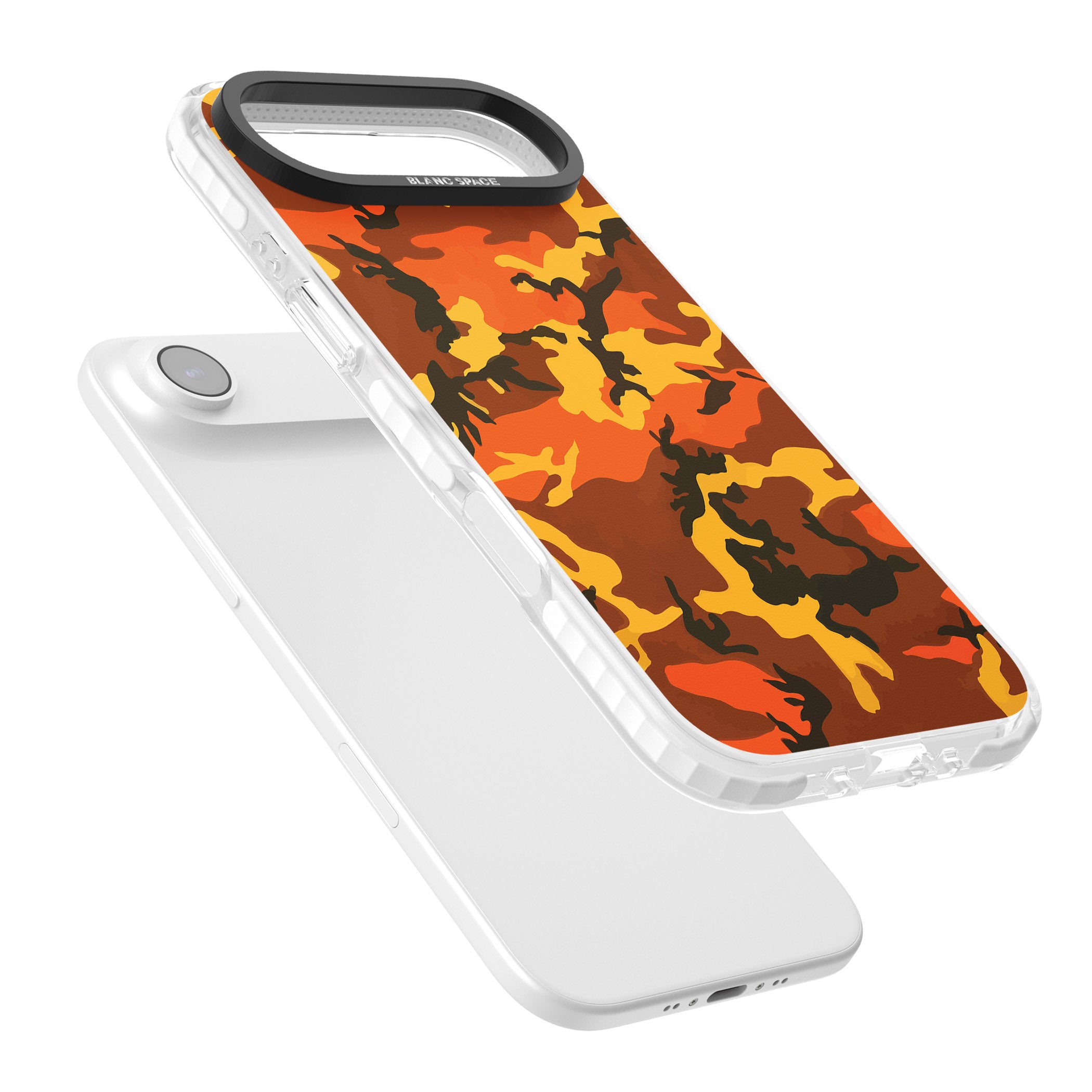Orange Camo iPhone 17 Air Impact Clear Phone Case Colours