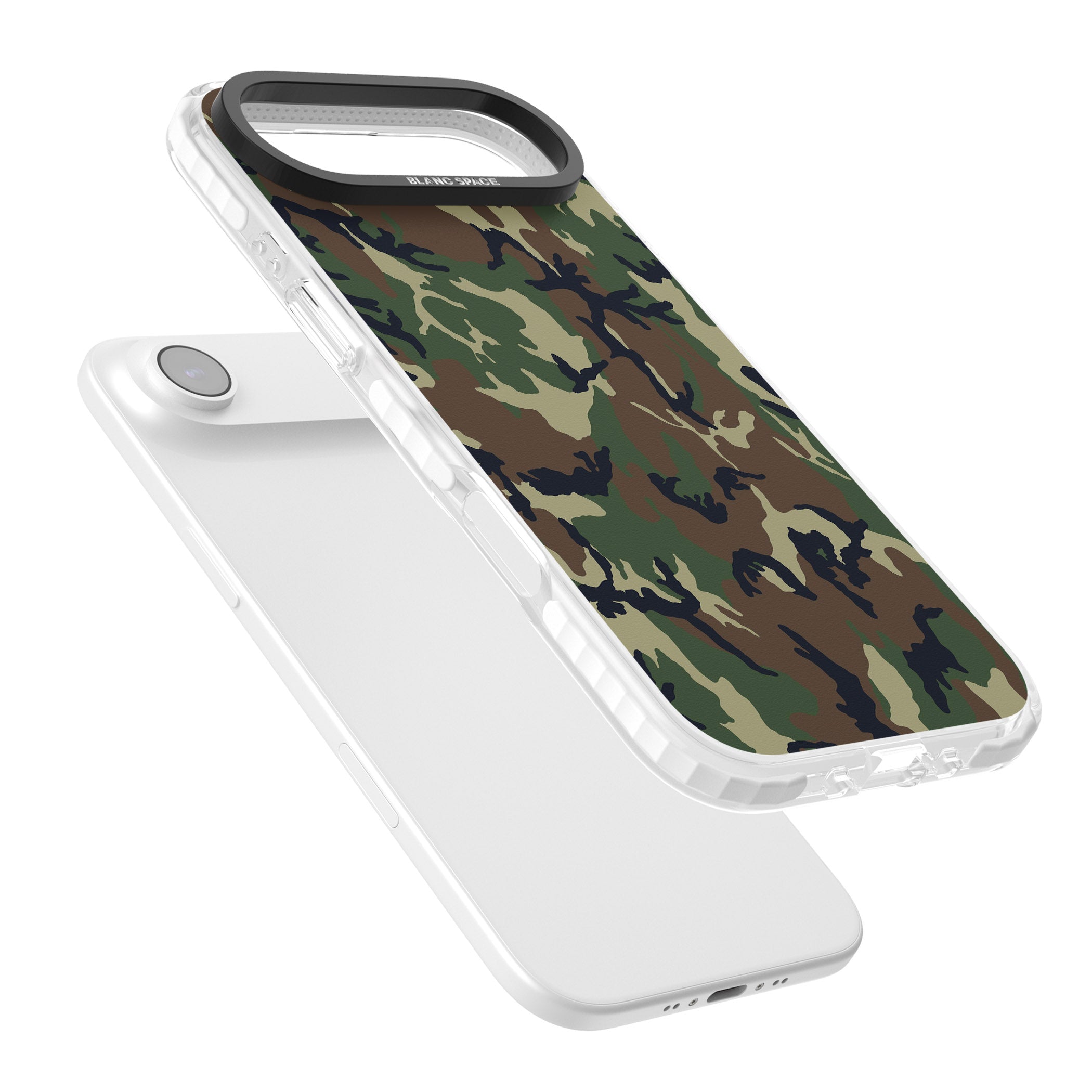 Forest Green Camo iPhone 17 Air Impact Clear Phone Case Colours