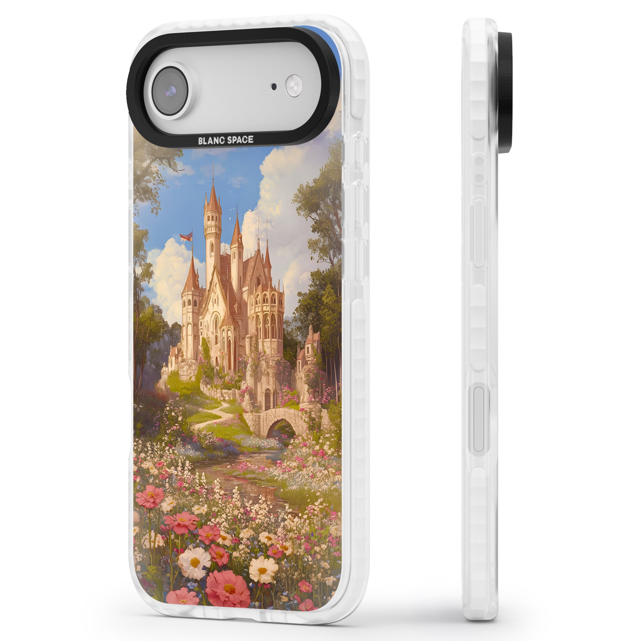 Castle Flower Fields iPhone 17 Air Impact Clear Phone Case Side Profile