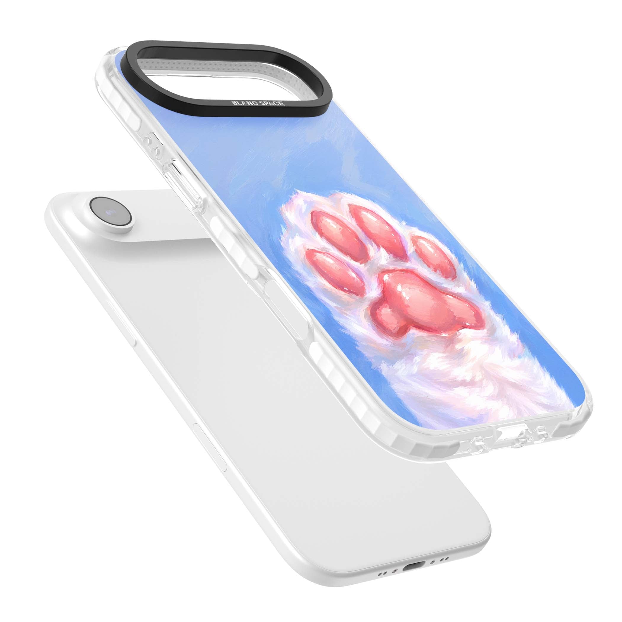 Soft White Paw cute iPhone case | Black Impact case for iPhone Air