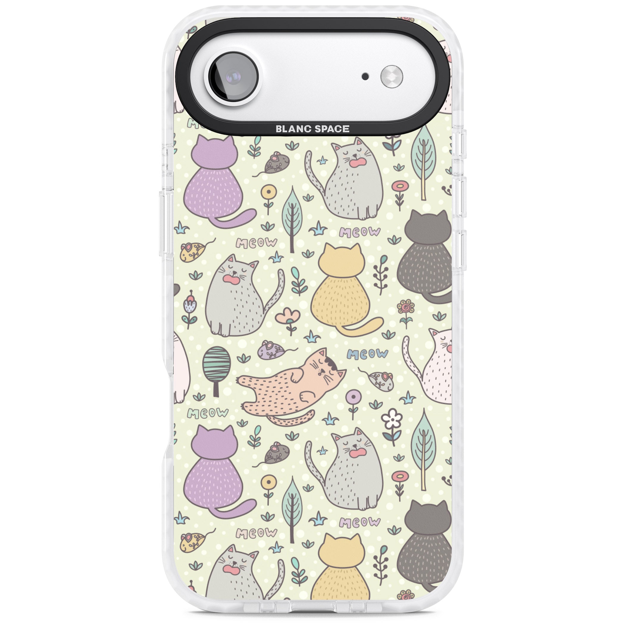 Cat Pattern Cream iPhone 17 Air Impact Clear Phone Case