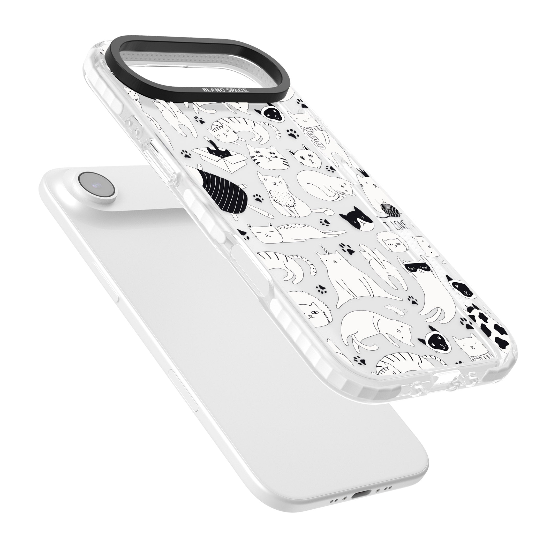 Cartoon Cat Collage Black & White iPhone 17 Air Impact Clear Phone Case Colours