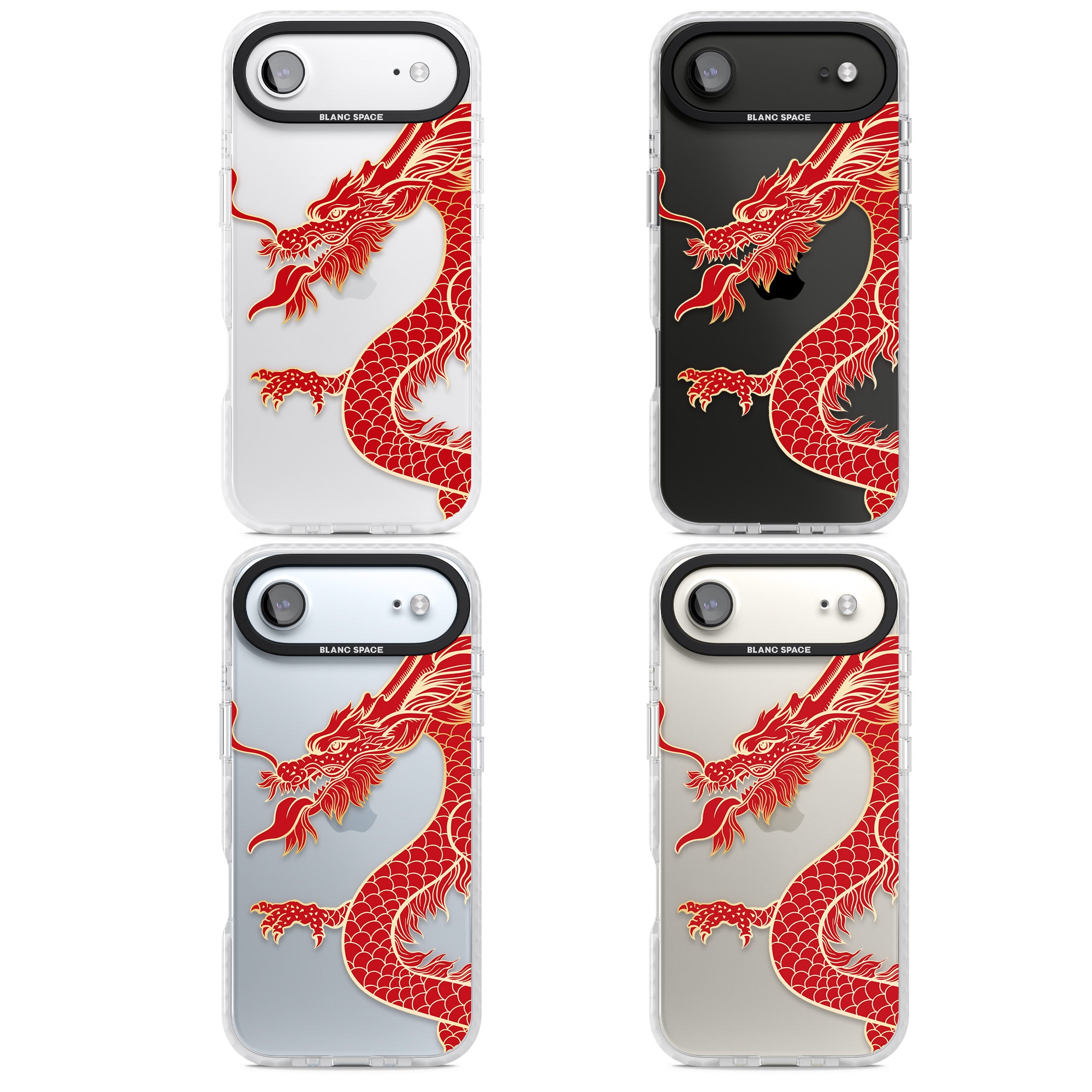 Large Red Dragon iPhone 17 Air Impact Clear Phone Case APT Impact Protection