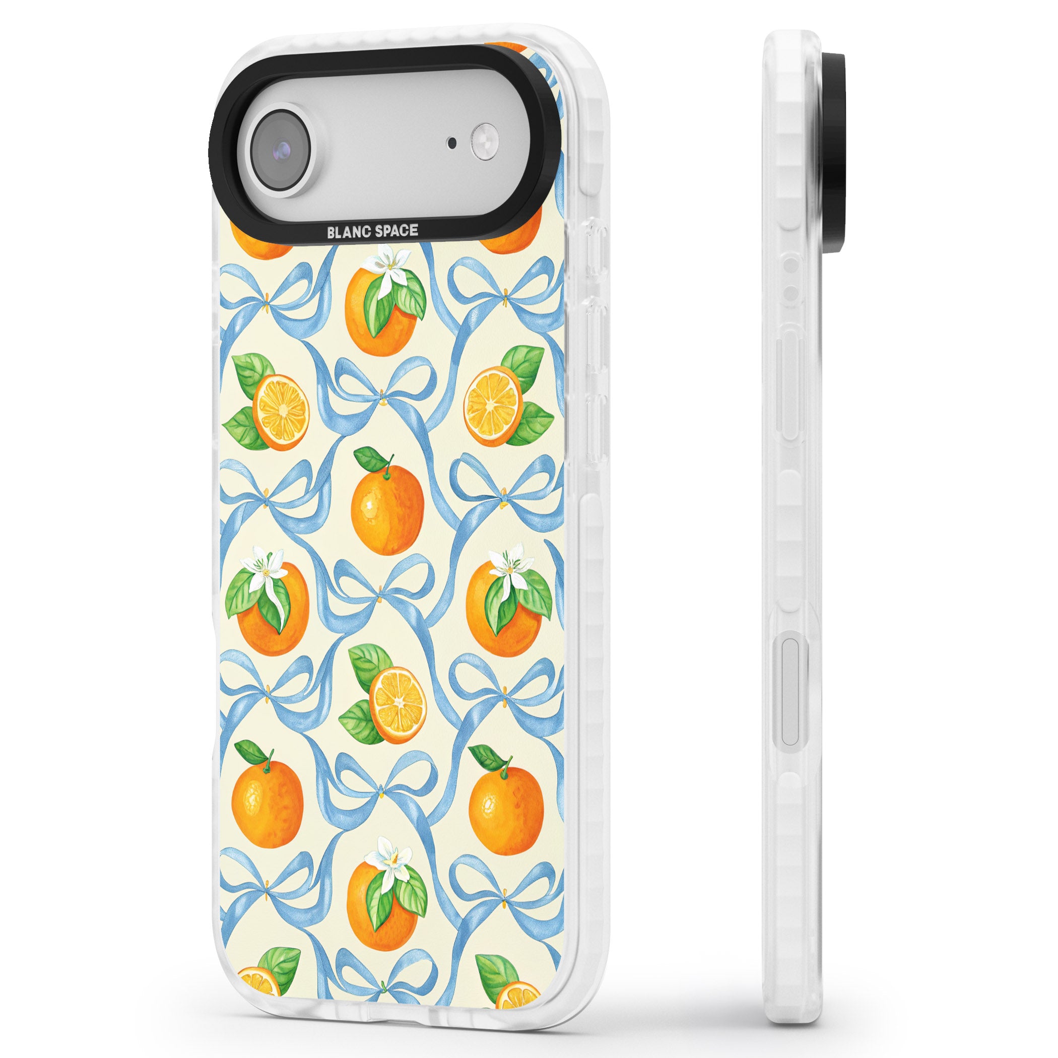 Bows & Clementines iPhone 17 Air Impact Clear Phone Case Side Profile