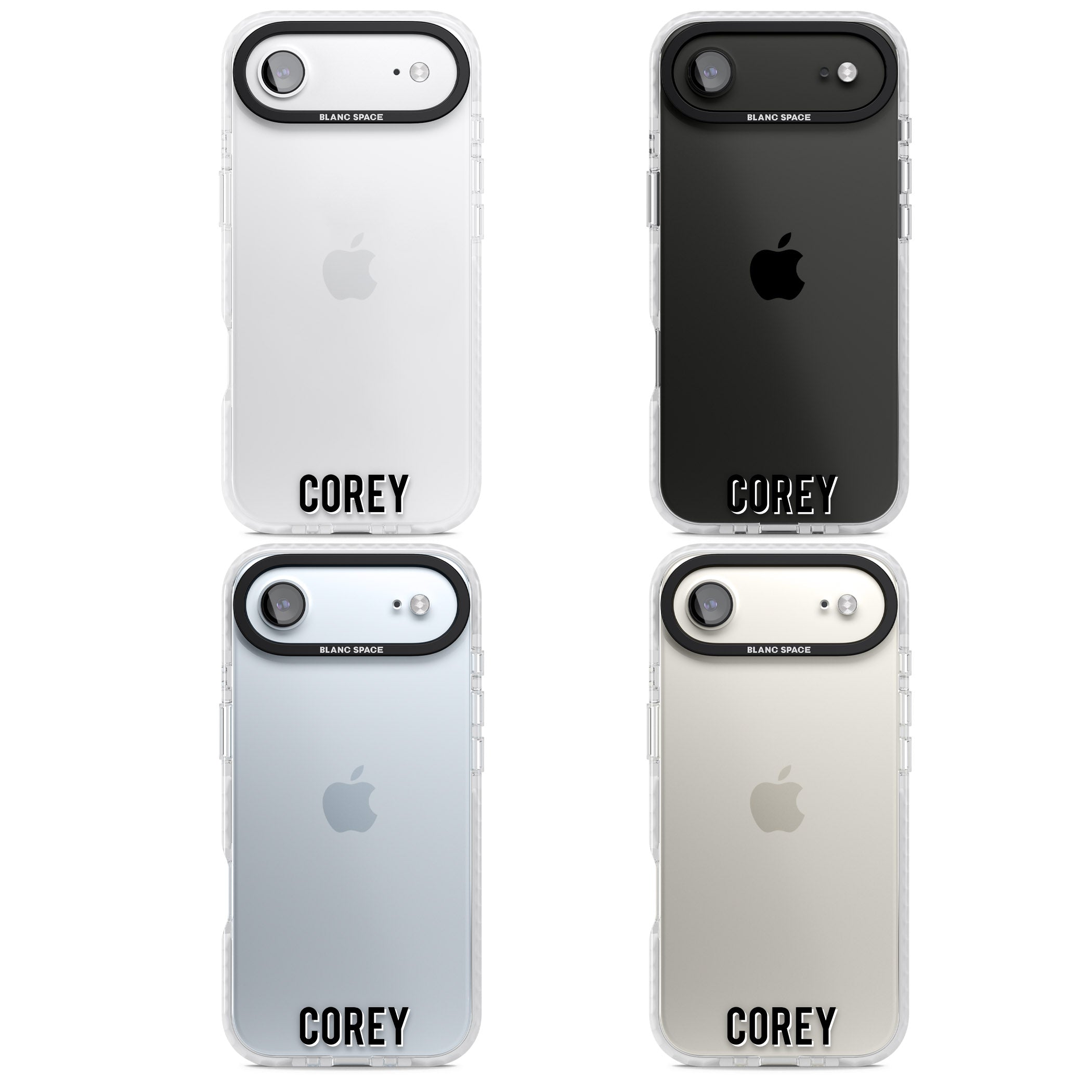 Personalised Bottom Name iPhone 17 Air Impact Clear Phone Case APT Impact Protection