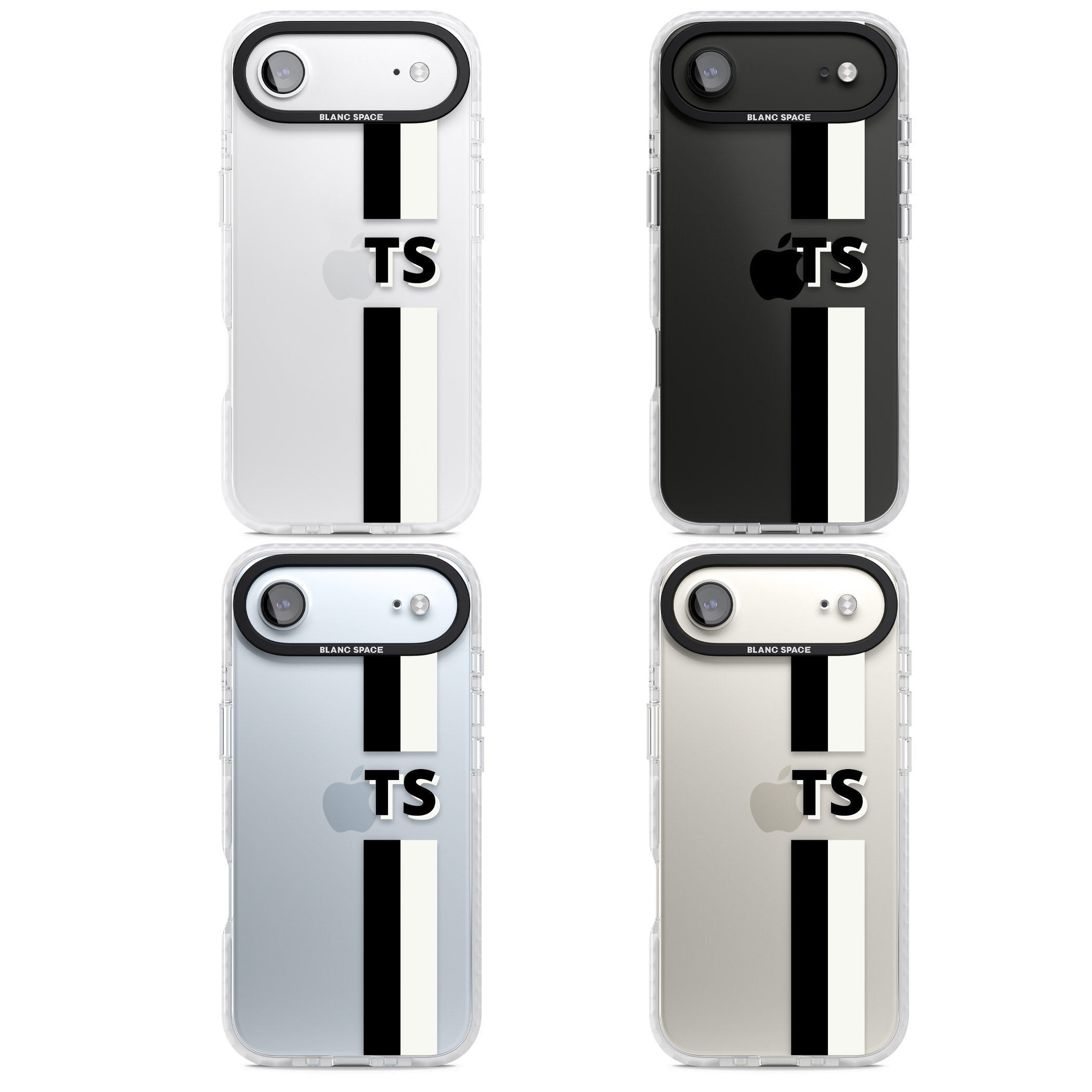 Personalised Black And White Stripe iPhone 17 Air Impact Clear Phone Case APT Impact Protection