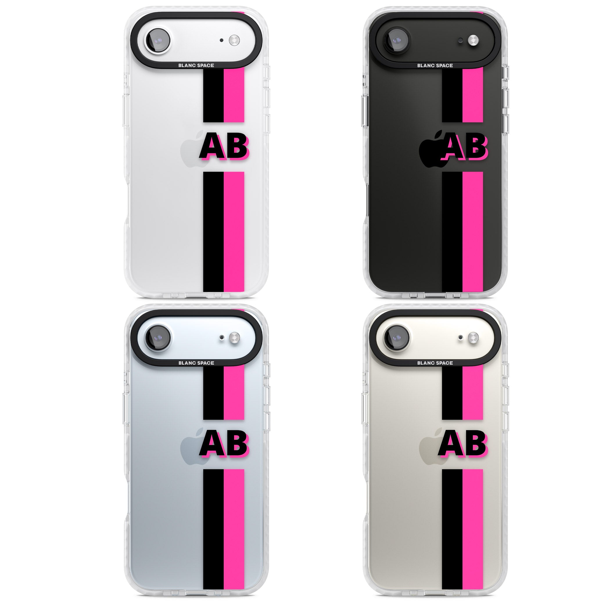 Personalised Bold Name Stripe iPhone 17 Air Impact Clear Phone Case APT Impact Protection
