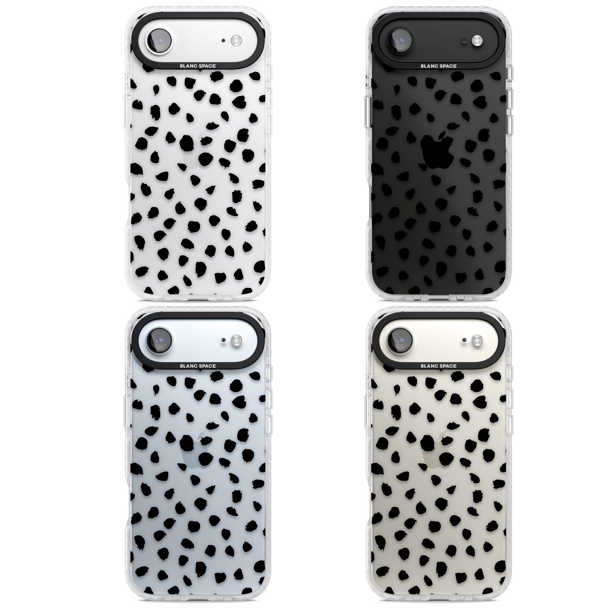 Black Dalmatian Polka Dot iPhone 17 Air Impact Clear Phone Case APT Impact Protection