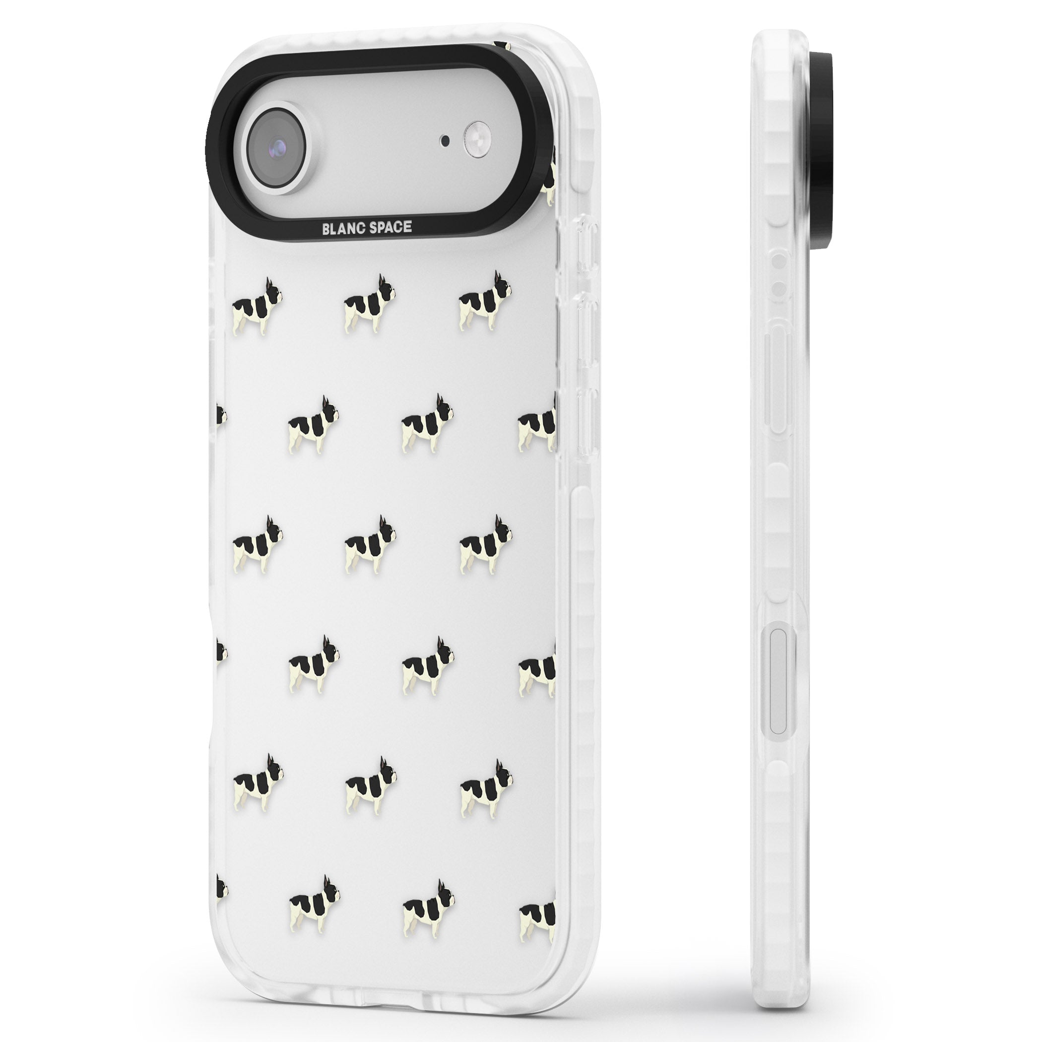 Frenchie Repeat Dog iPhone 17 Air Impact Clear Phone Case Side Profile