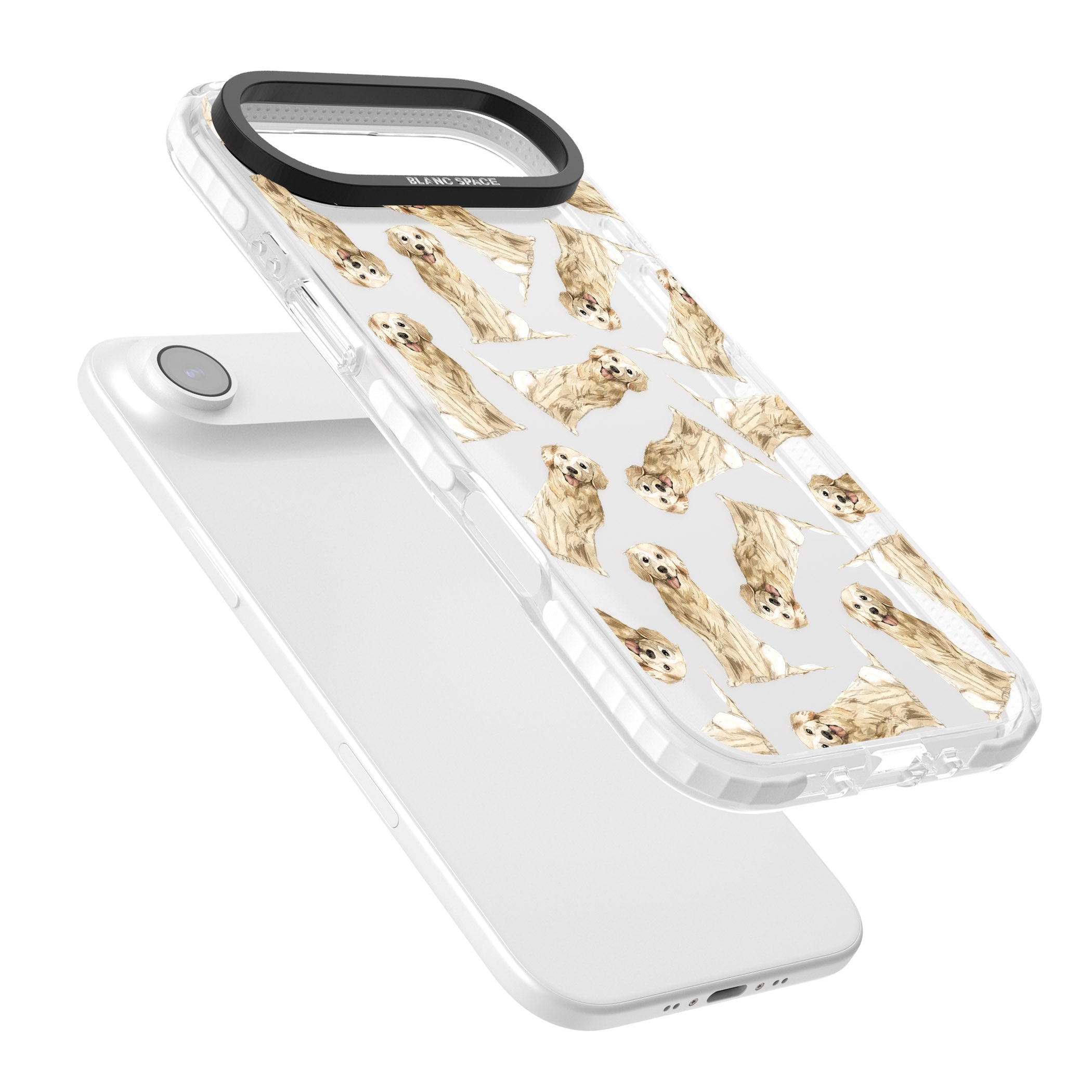 Golden Retriever Watercolor Pattern iPhone 17 Air Impact Clear Phone Case Colours