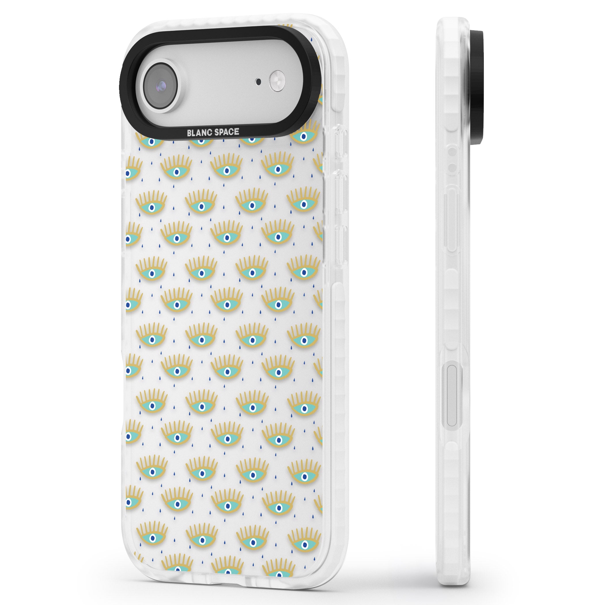Crying Eyes Pattern iPhone 17 Air Impact Clear Phone Case Side Profile