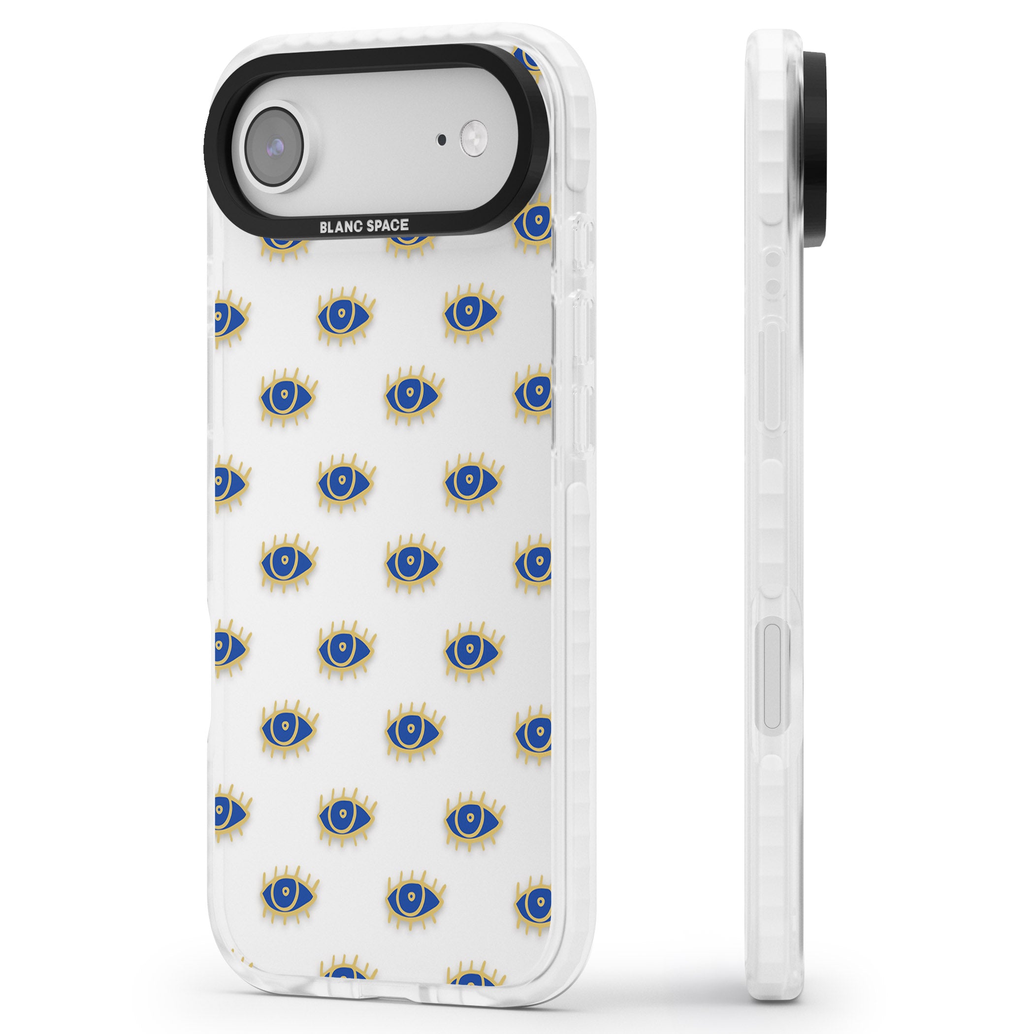 Psychedelic Eyes Pattern Classic iPhone 17 Air Impact Clear Phone Case Side Profile