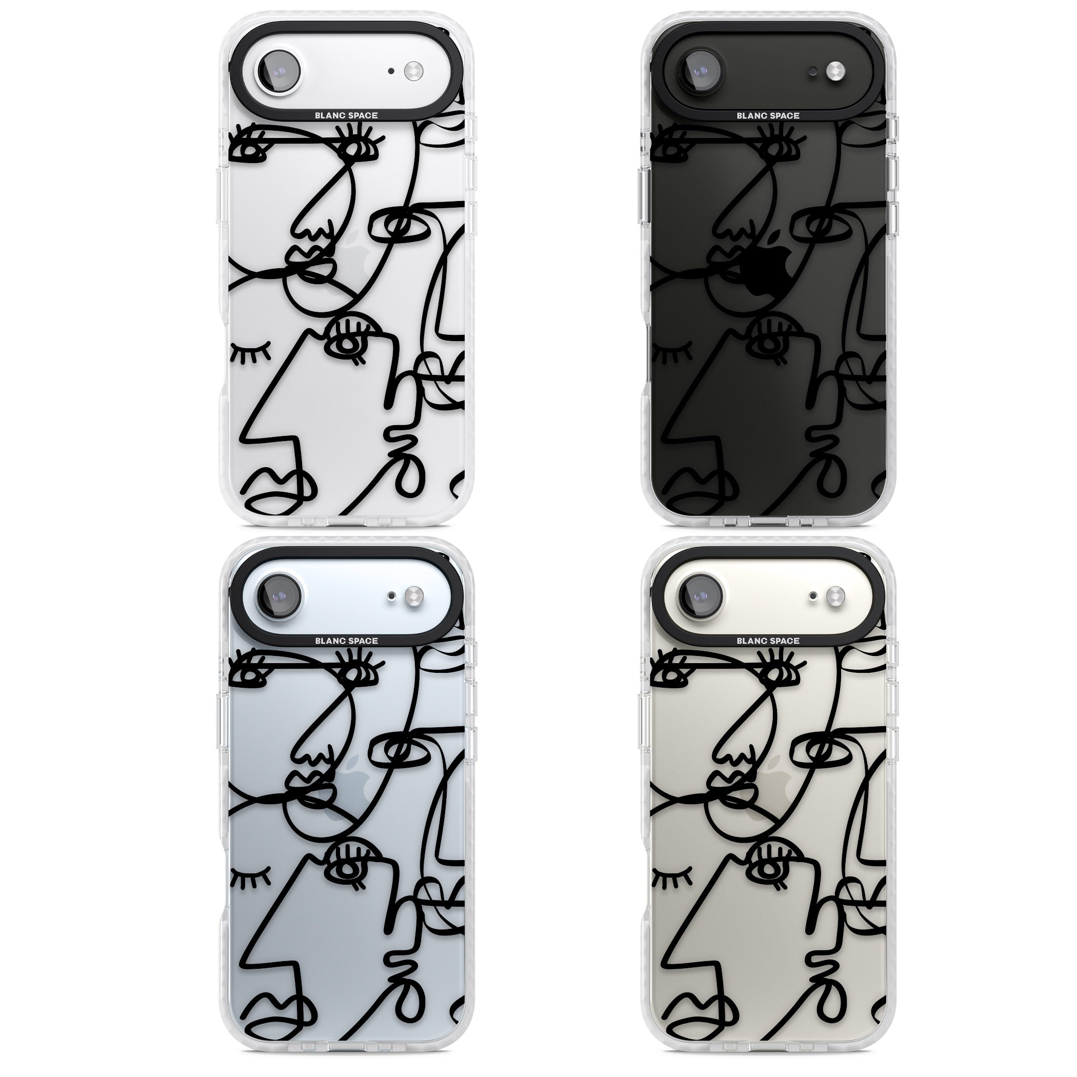 Abstract Line Art Black Clear iPhone 17 Air Impact Clear Phone Case APT Impact Protection